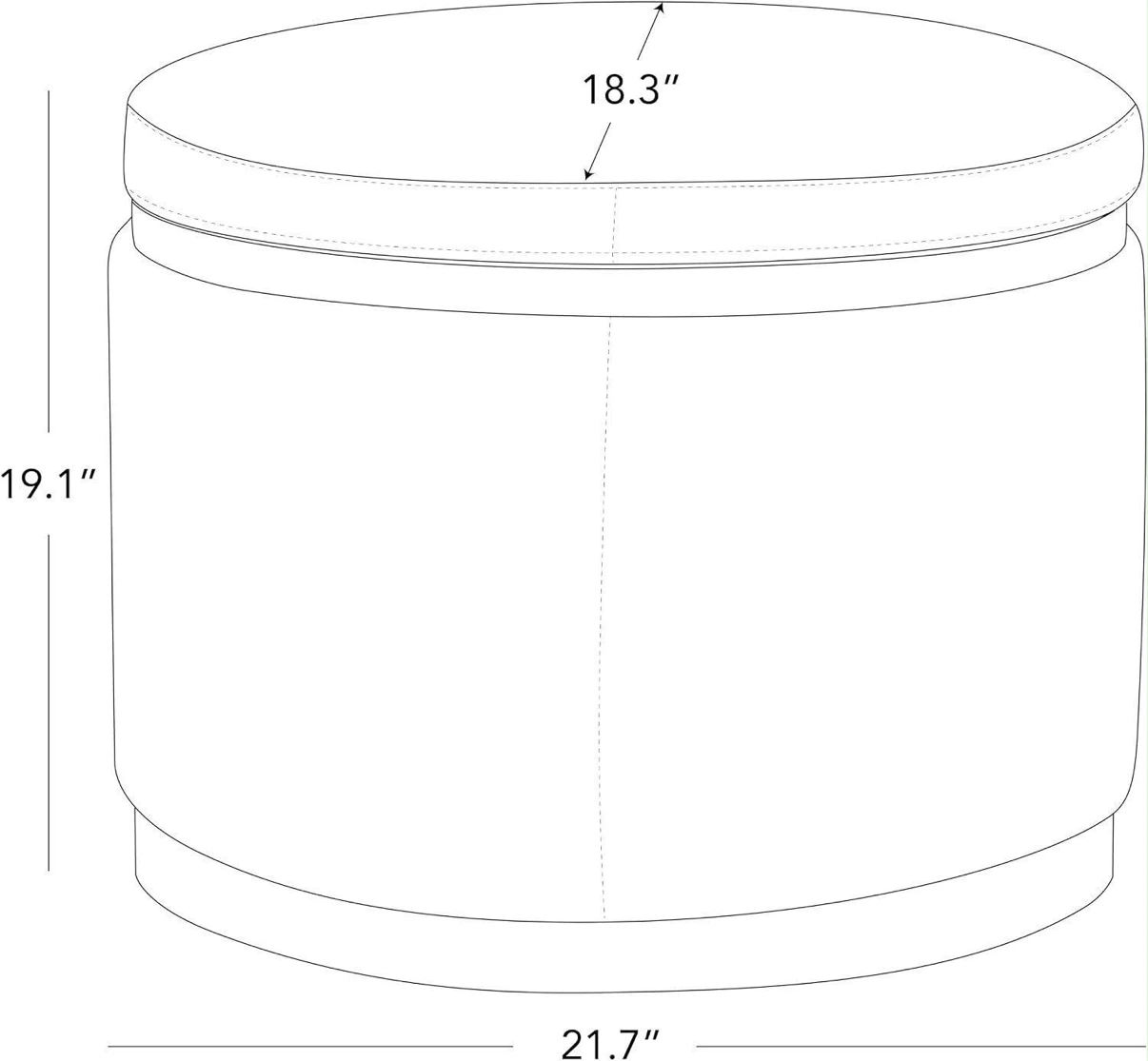 Round Storage Ottoman - photo 5