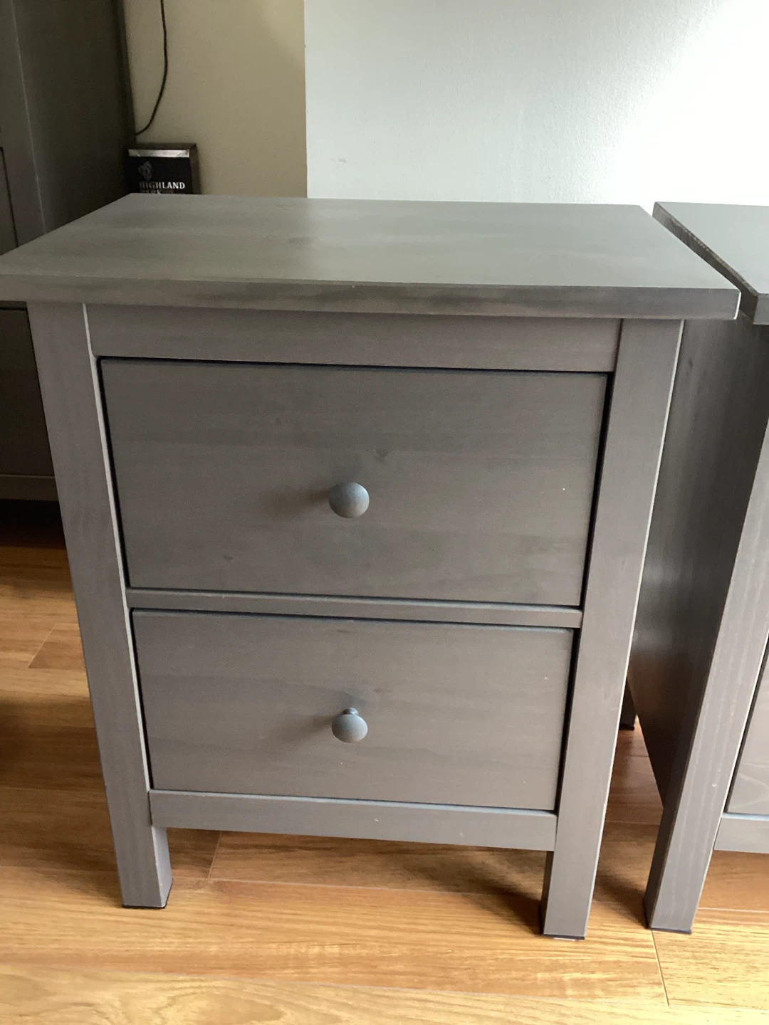 Grey IKEA bedside tables x 2 - photo 3