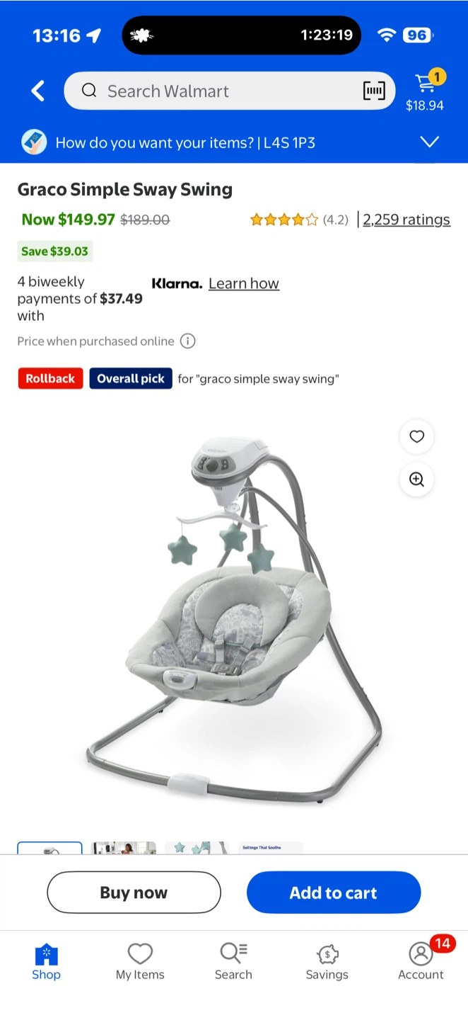Graco Simple Sway Swing - Grey - photo 5