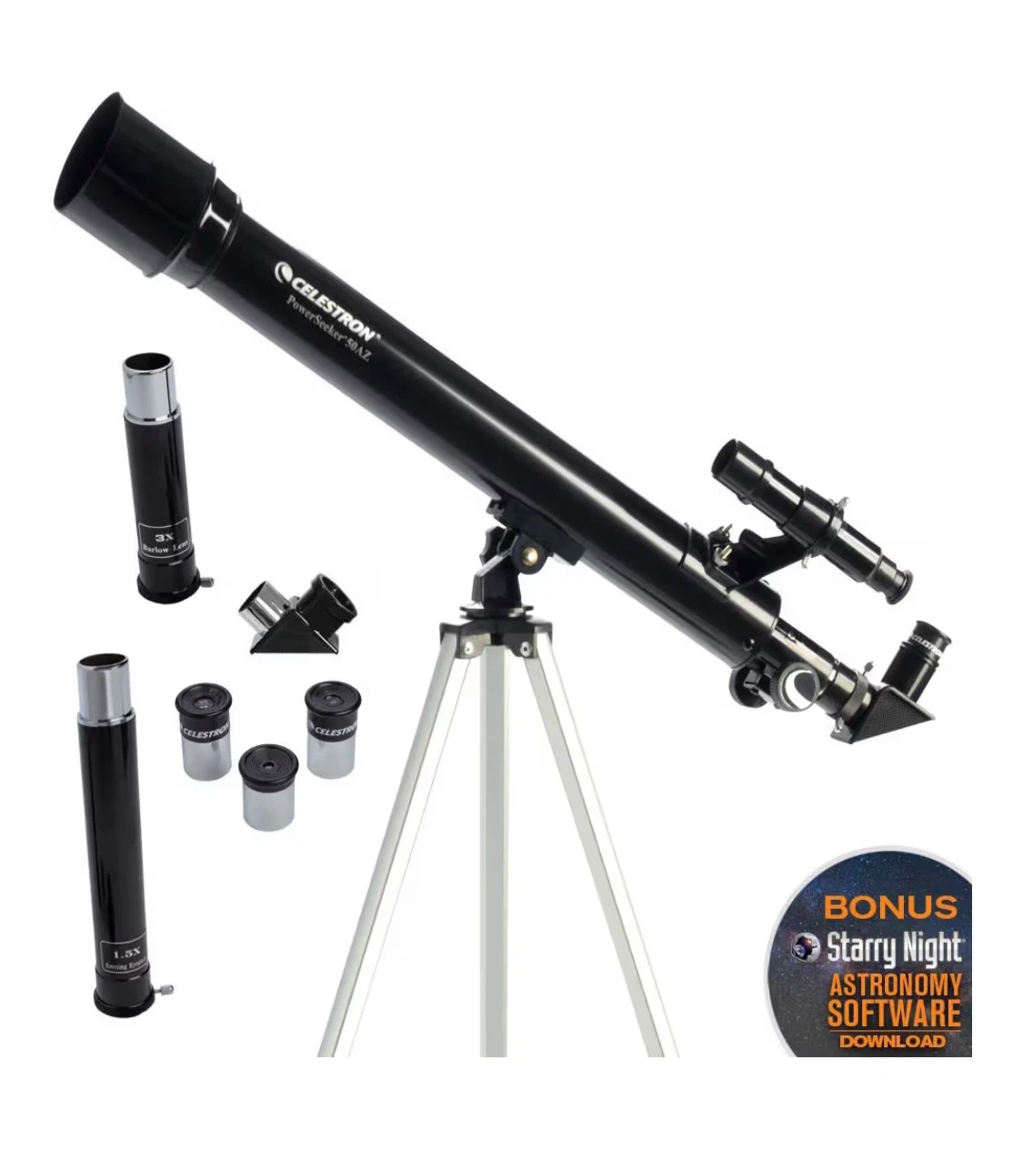 Celestron PowerSeeker 50AZ Telescope with Accessories