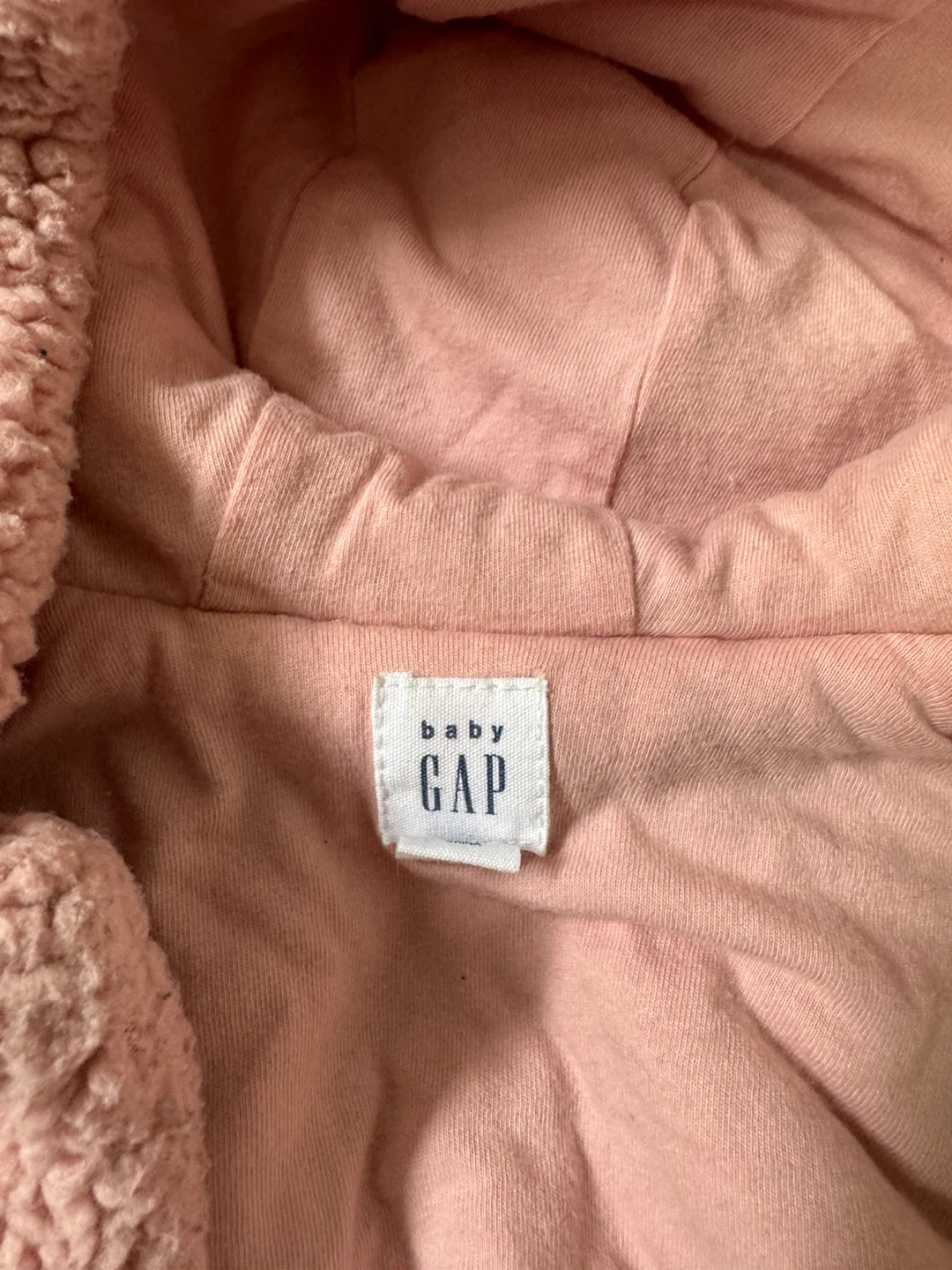 Baby Gap Pink Sherpa Hooded Jacket with Ears 3-6 months - photo 2
