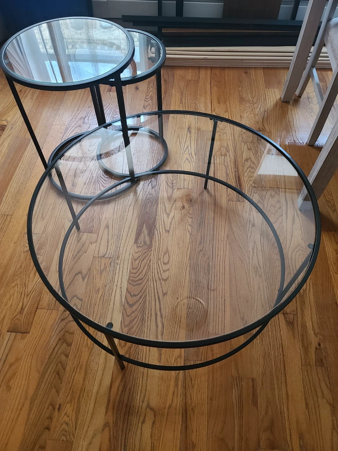 Glass Side Tables Set of 3