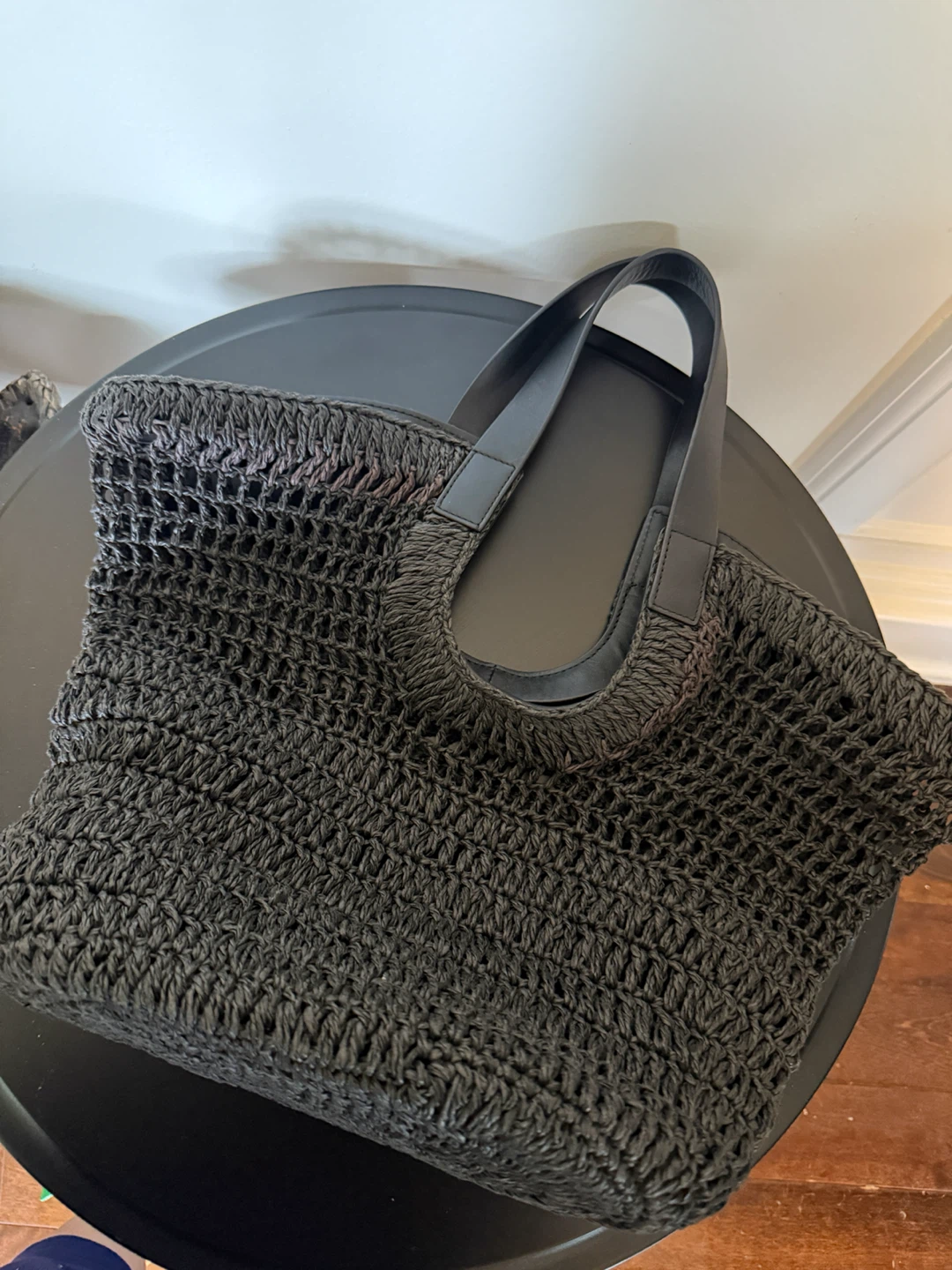 COS Black Woven Tote Bag