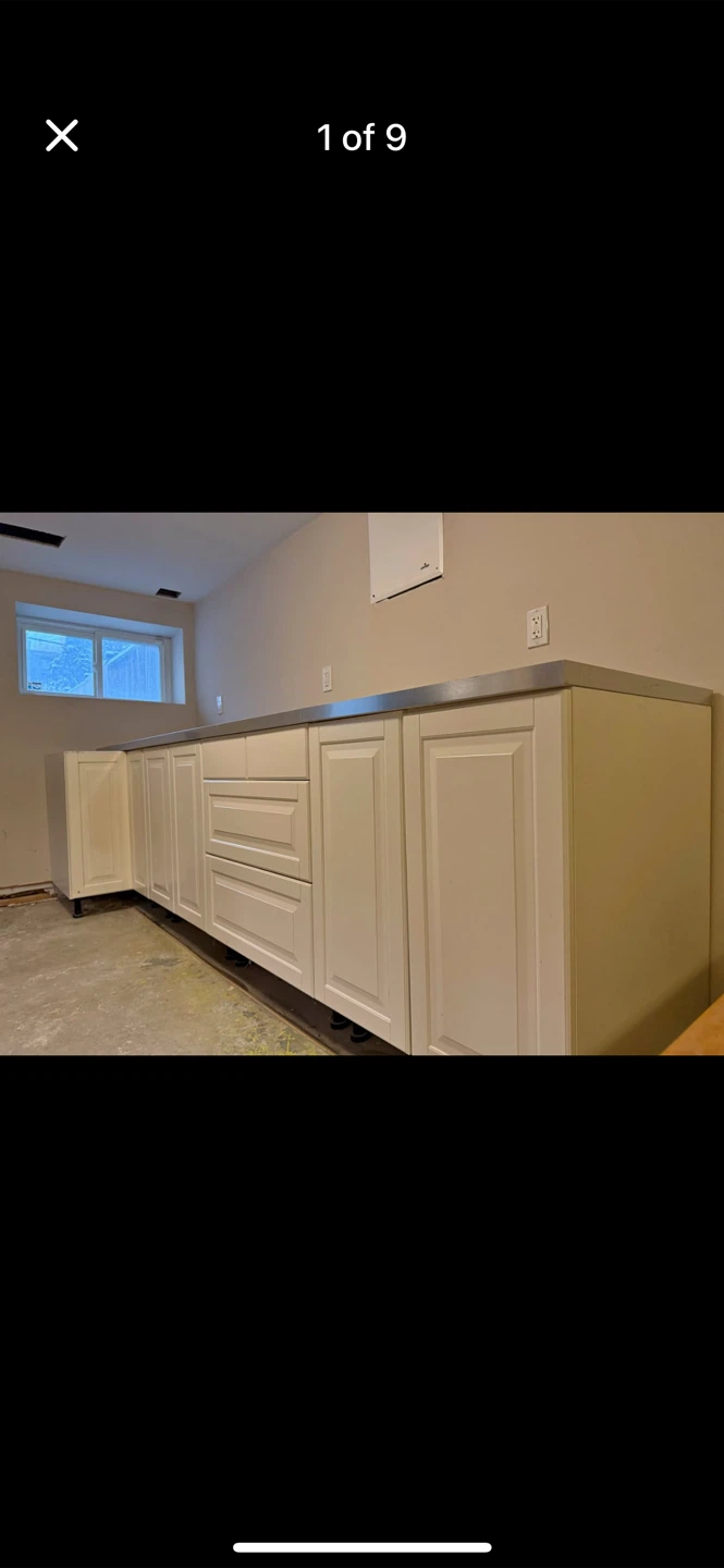 IKEA white kitchen cabinets and counter top