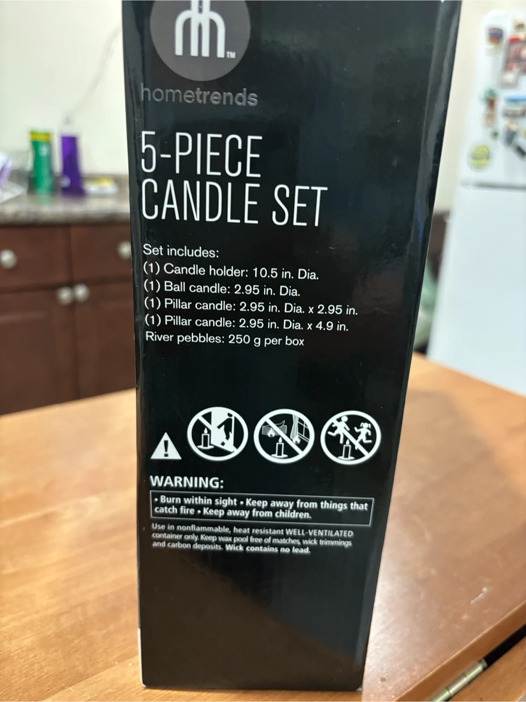 Hometrends 5-Piece Candle Set with River Pebbles - photo 4