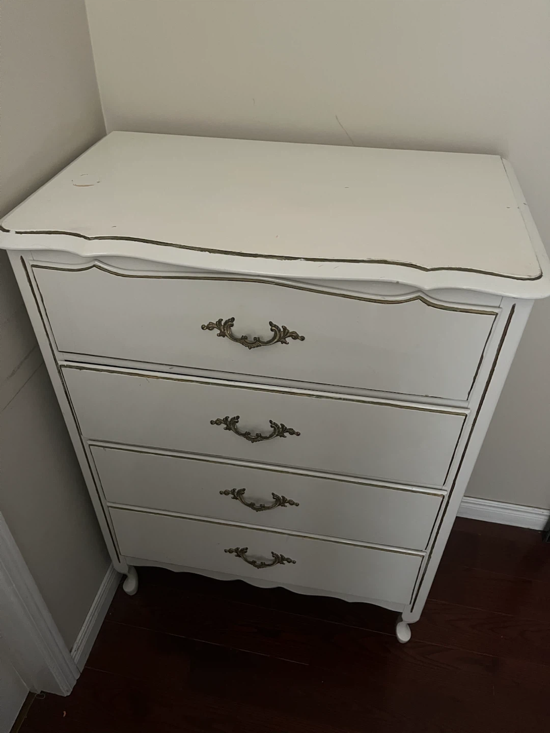 White Dresser with Gold Trim - photo 4