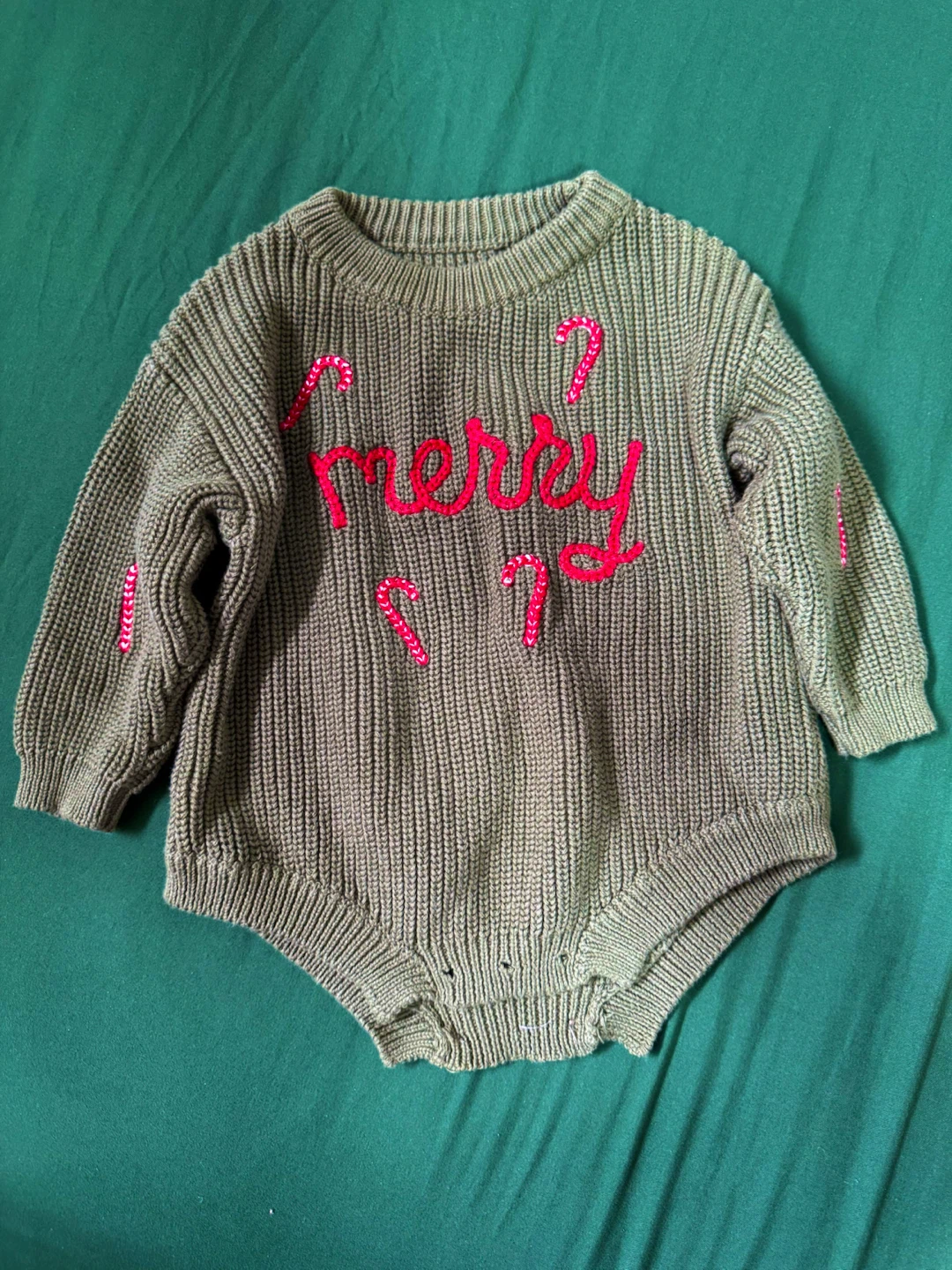 Baby’s First Christmas Sweater Romper - photo 2