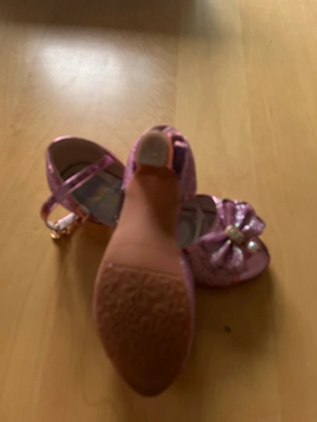 Pink Glitter Bow Dress Shoes Size 3.5 - photo 2