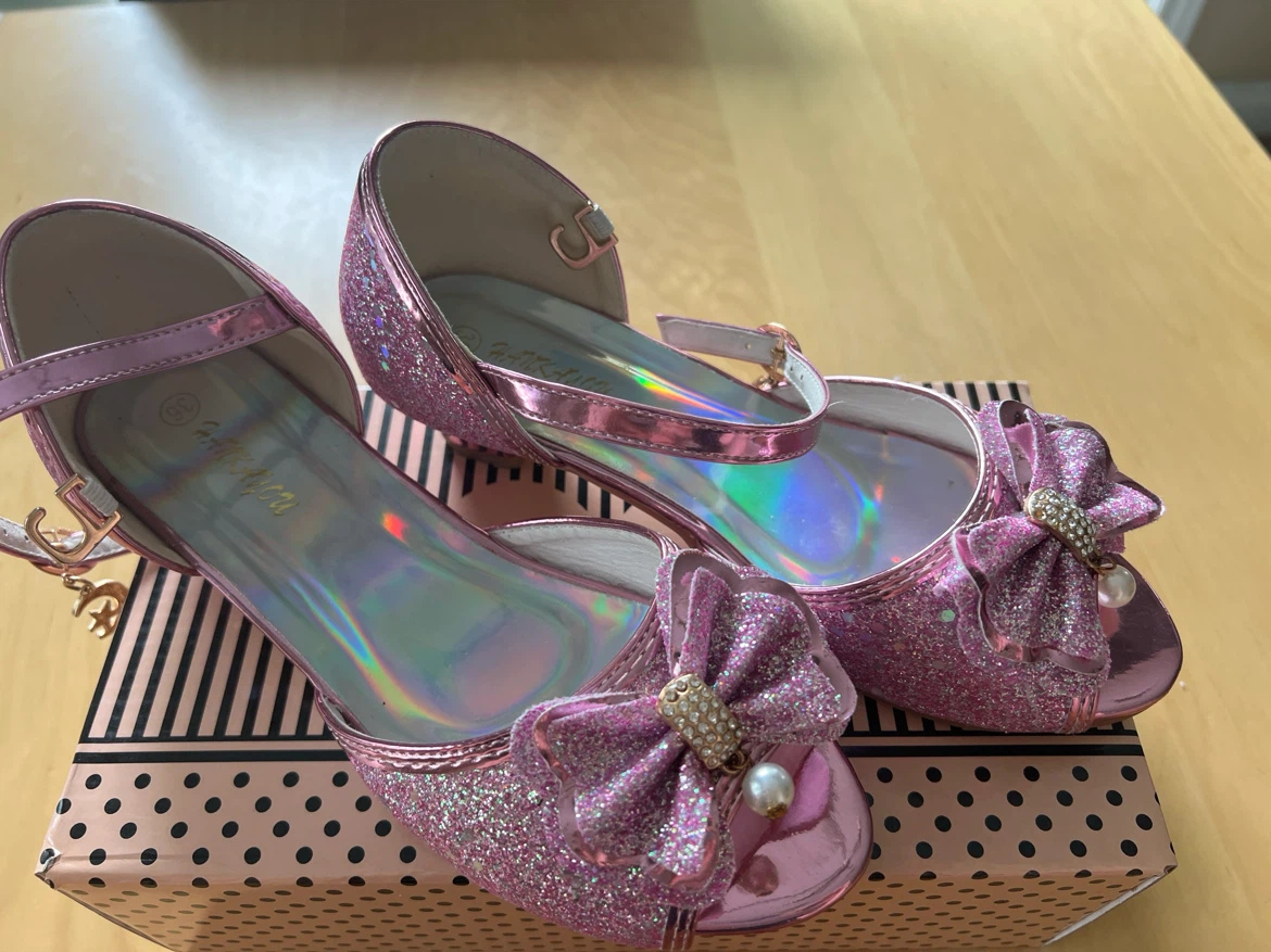 Pink Glitter Bow Dress Shoes Size 3.5 - photo 3
