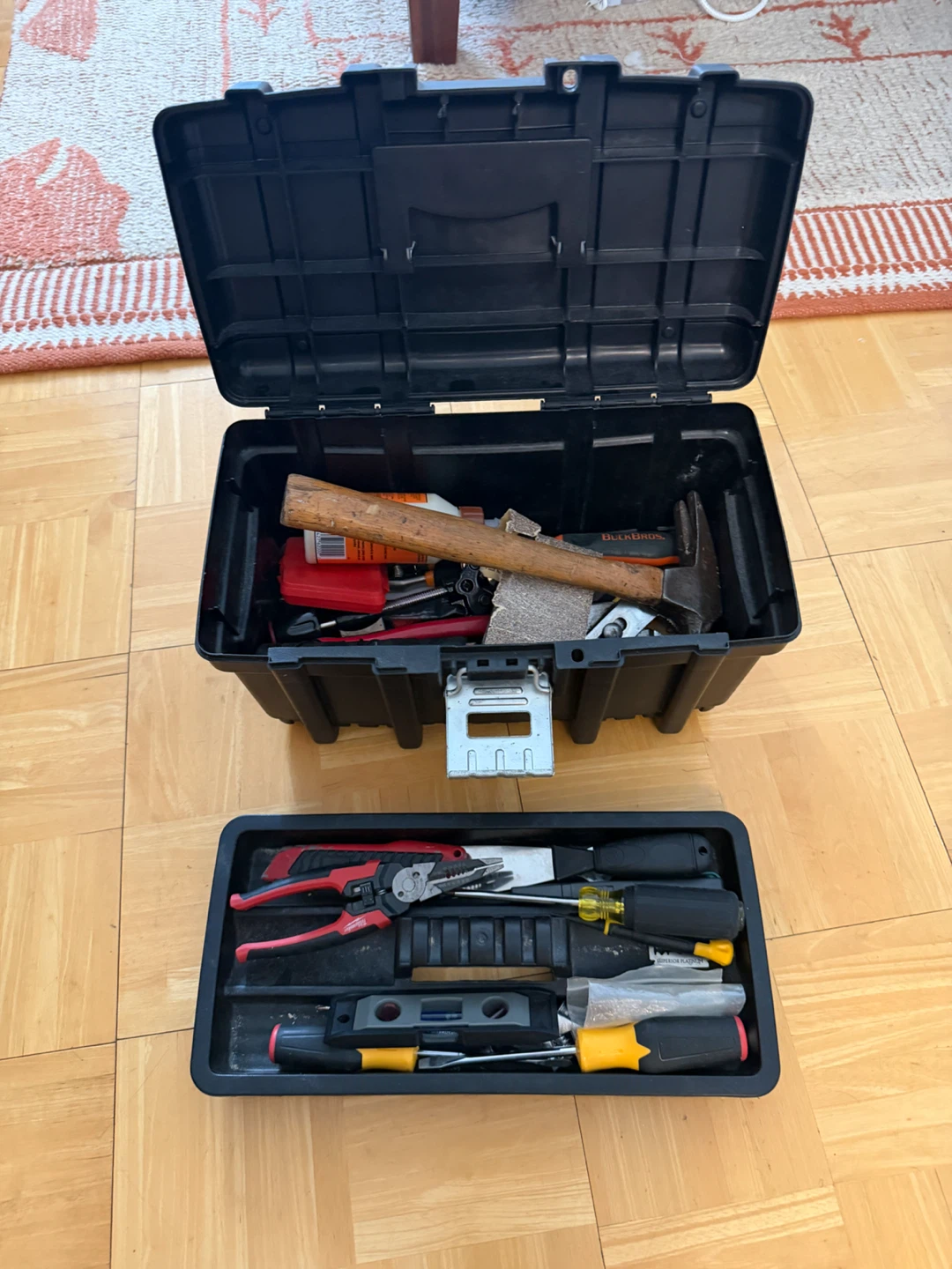 Black Toolbox with Assorted Tools - great starter kit