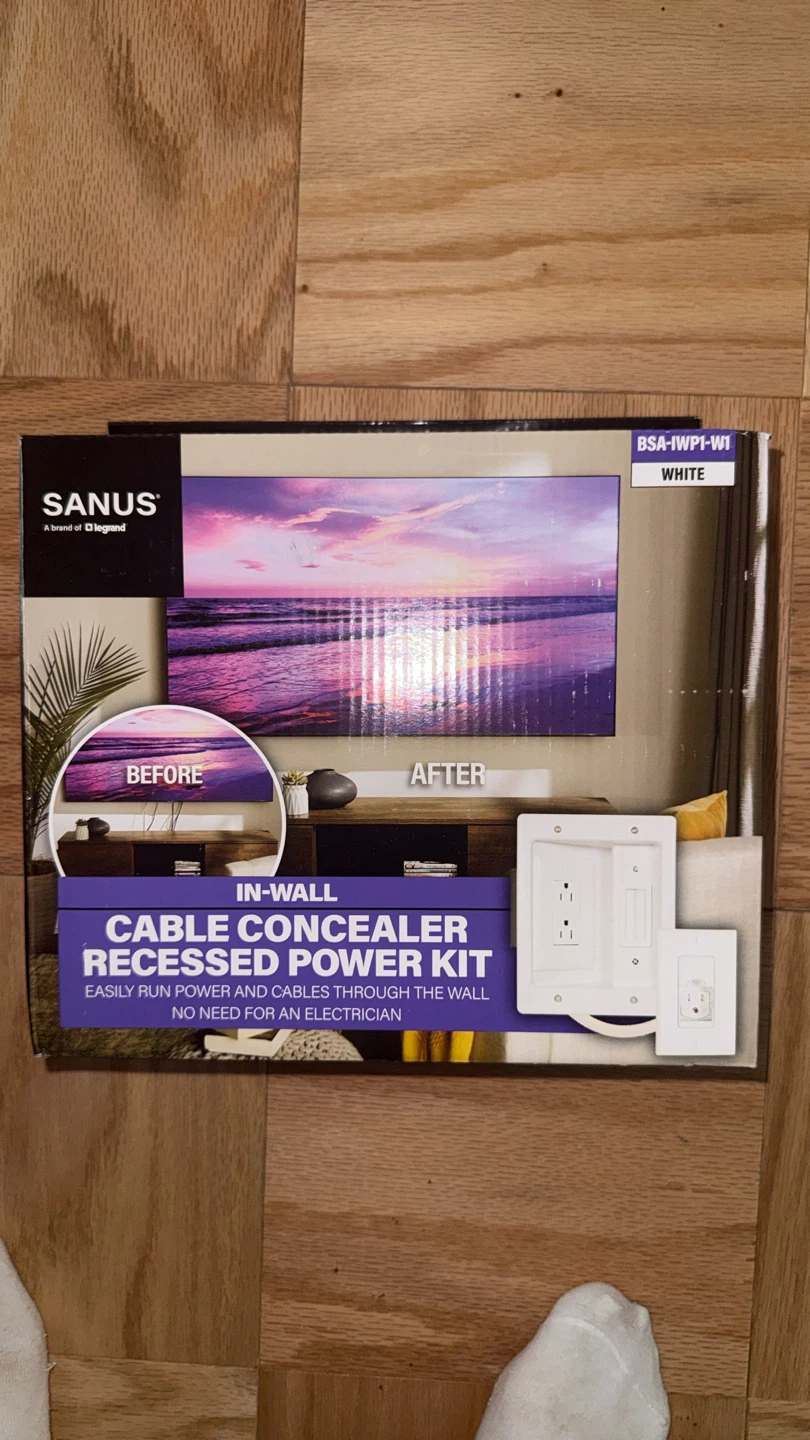 In Wall Cable Concealer Recessed Power Kit for Mounted TVs