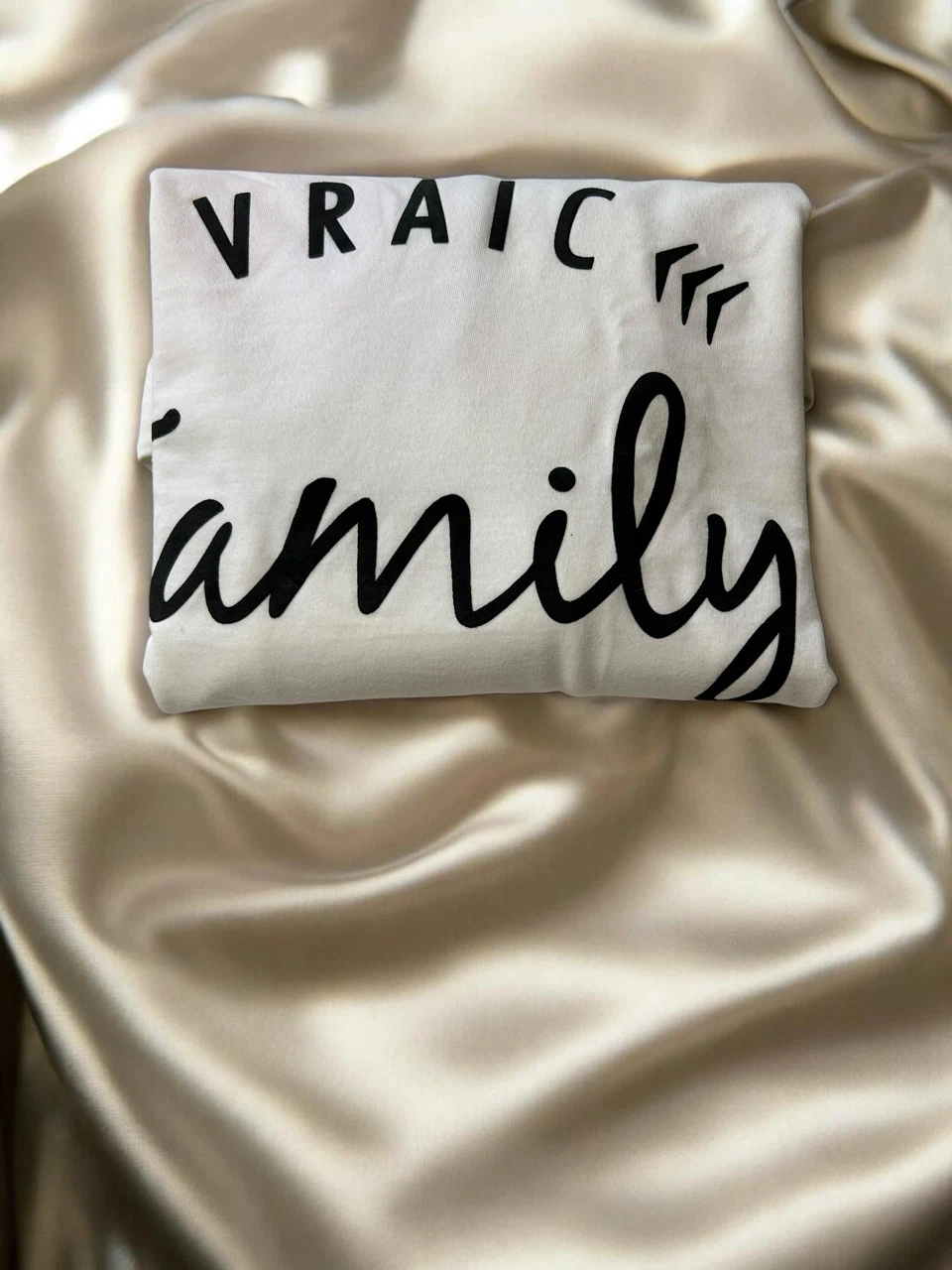 White "Family" Sweatshirt with Sparkle Accents