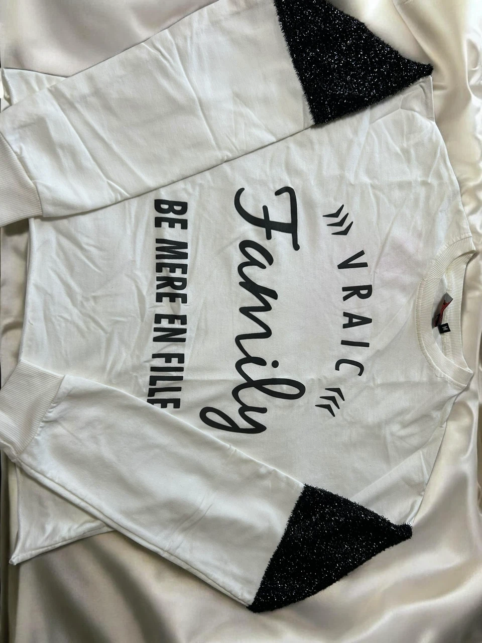 White "Family" Sweatshirt with Sparkle Accents - photo 3