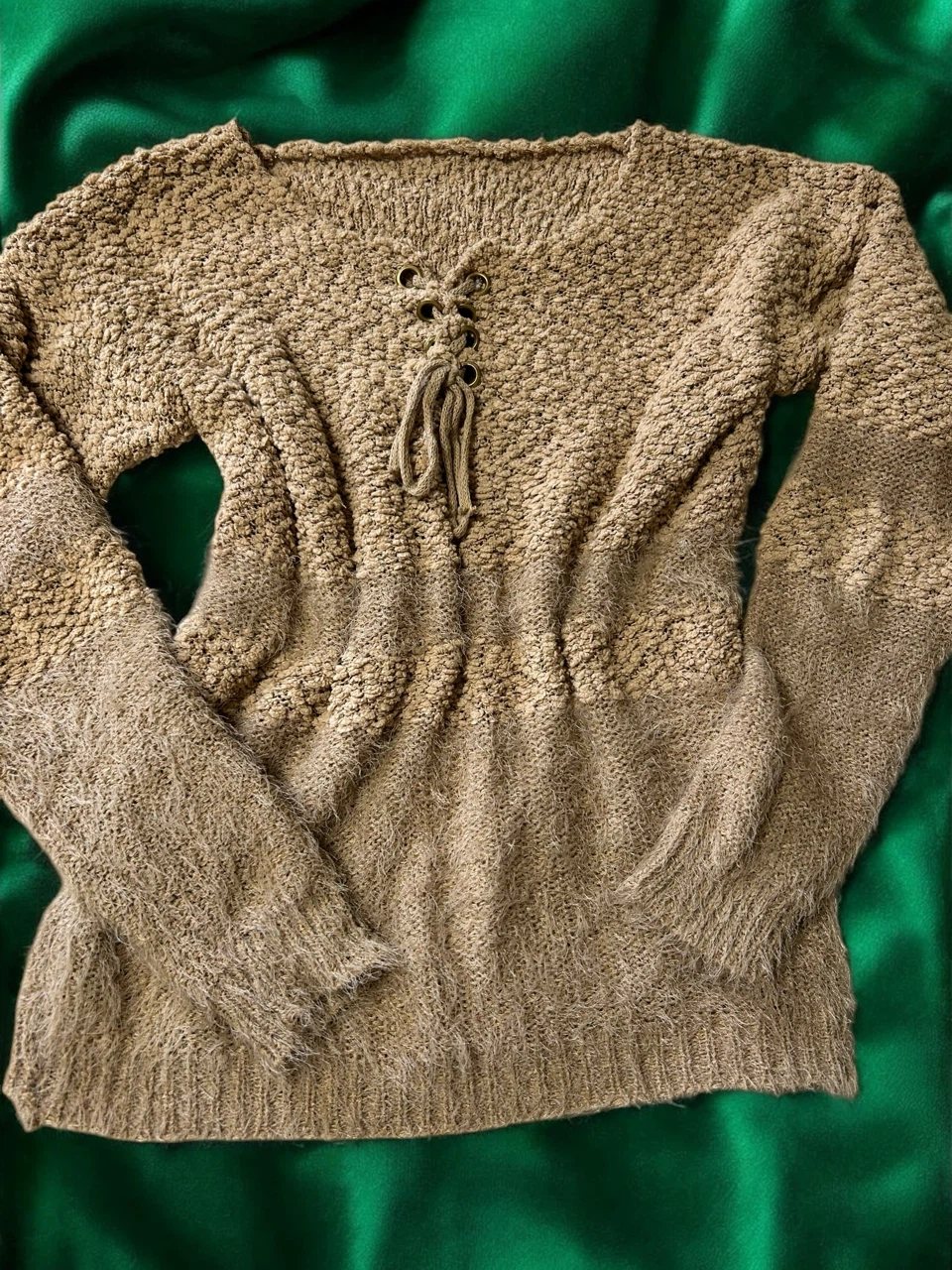 Women's Knit Lace-Up Sweater - photo 2