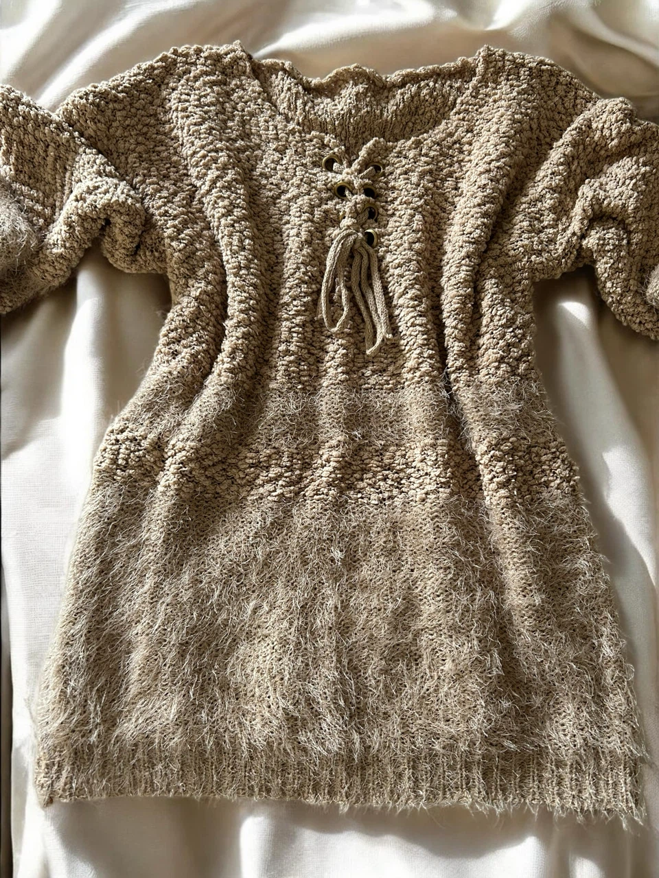 Women's Knit Lace-Up Sweater - photo 3