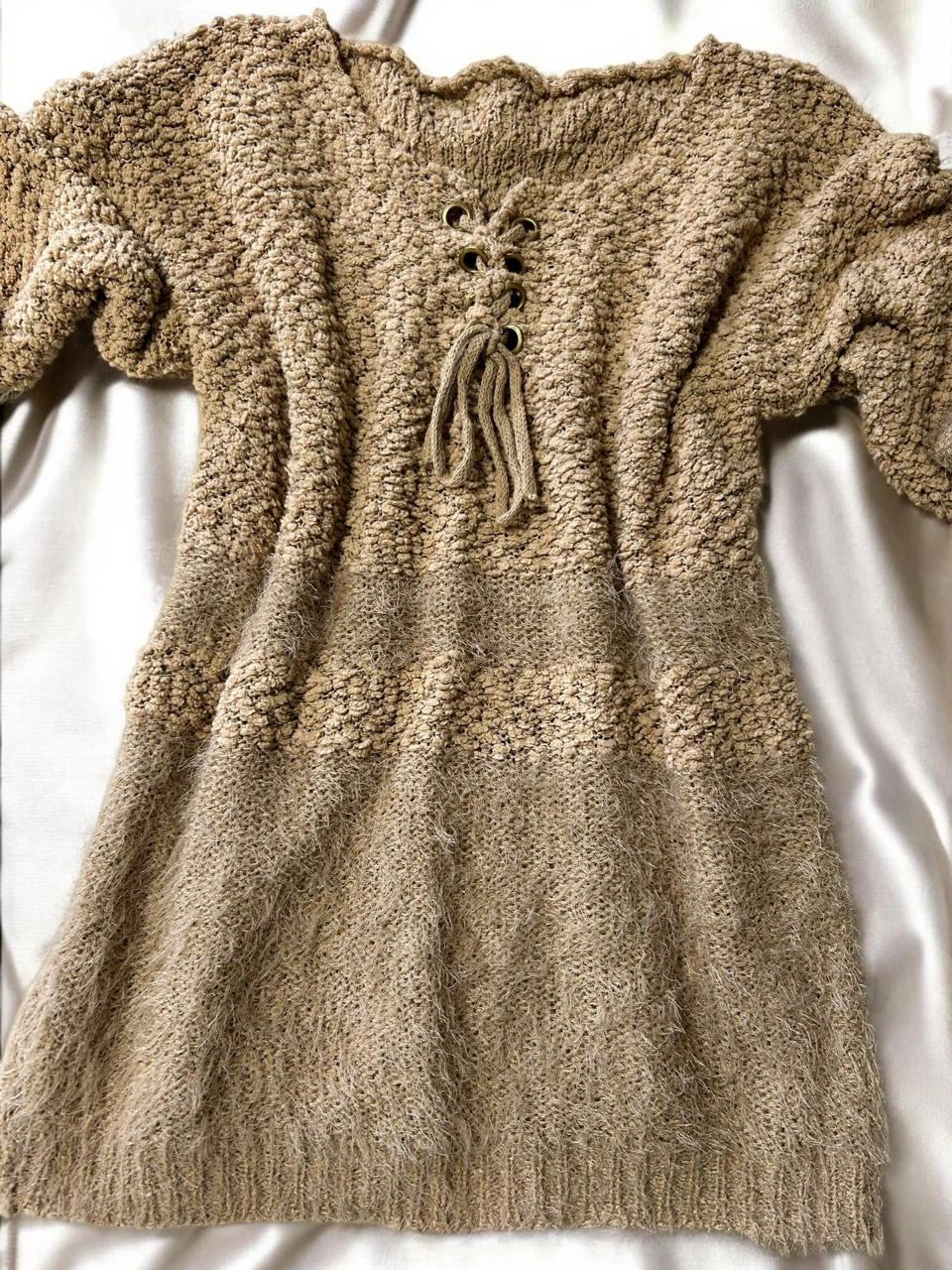 Women's Knit Lace-Up Sweater - photo 4
