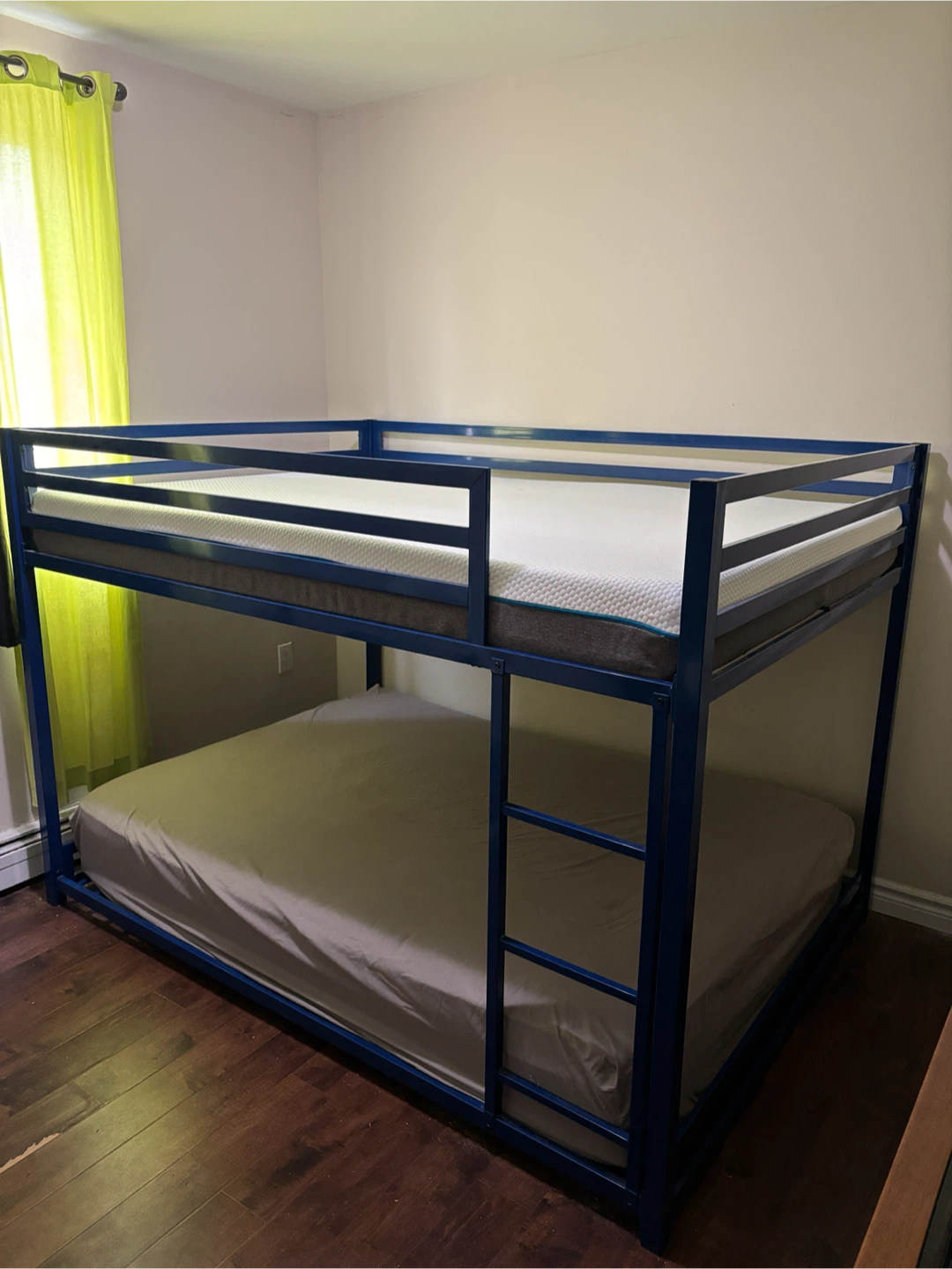 Metal Double Bunk Bed with one (top) Mattress