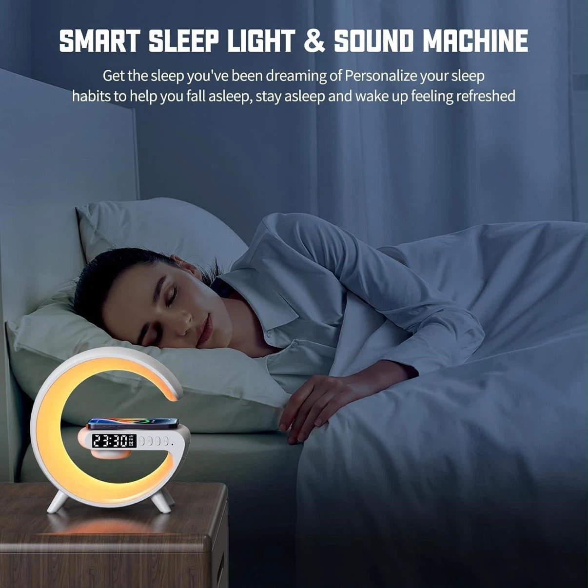 LED Wireless Bluetooth Speaker G63 with Sunrise Alarm Clock - photo 3