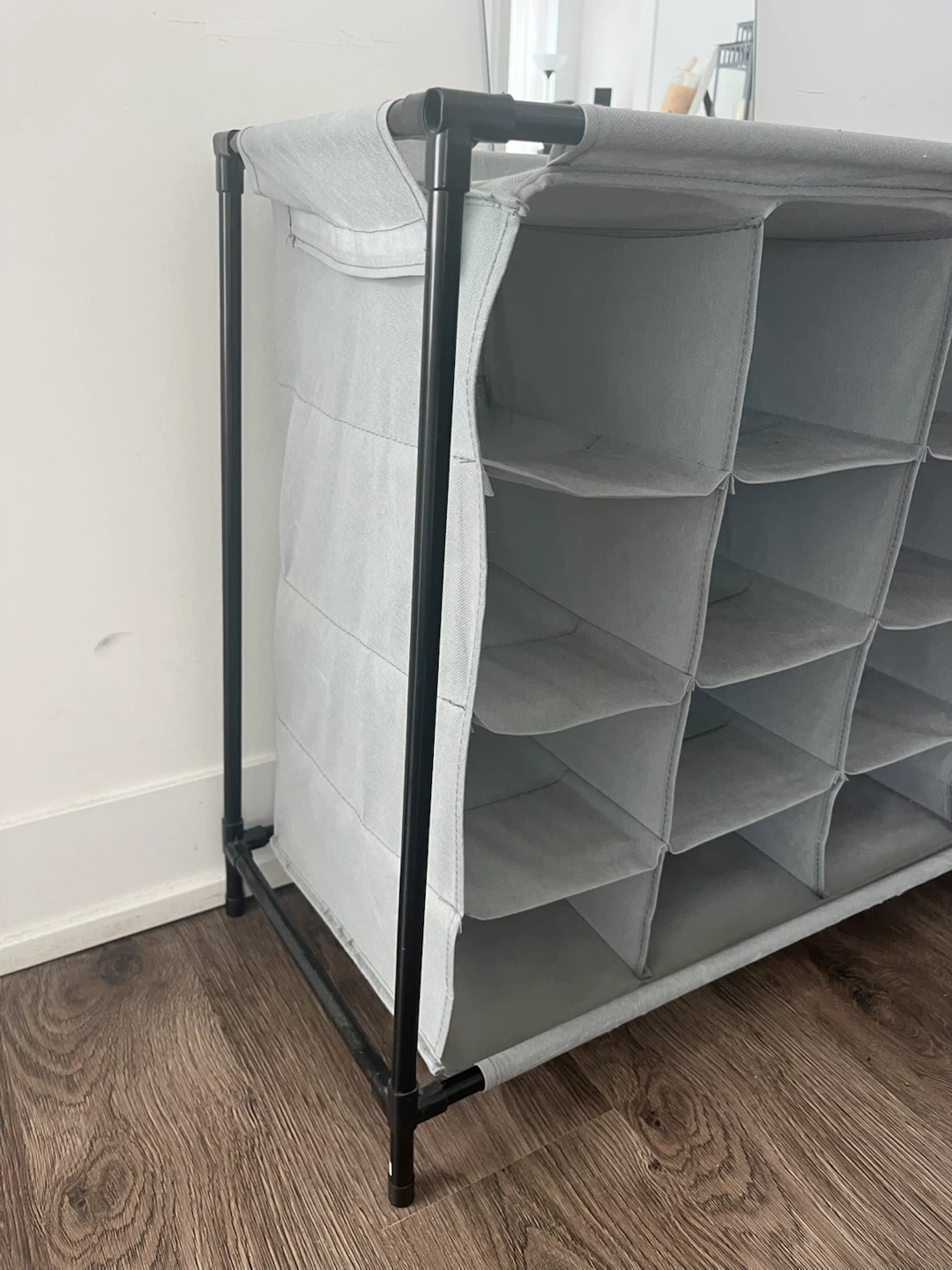 Grey 16-Pocket Fabric Shoe Rack Organizer - photo 3