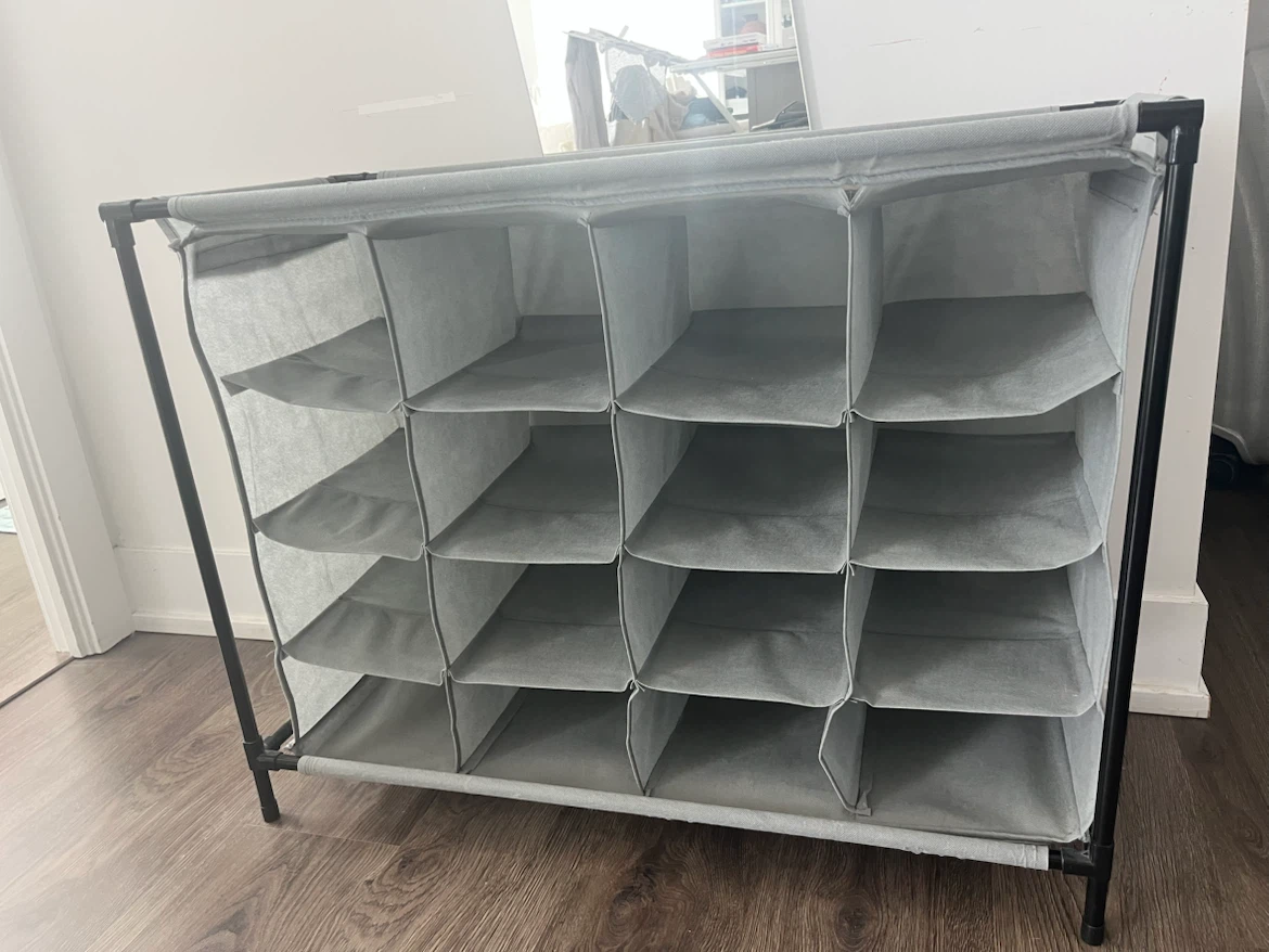 Grey 16-Pocket Fabric Shoe Rack Organizer - photo 4