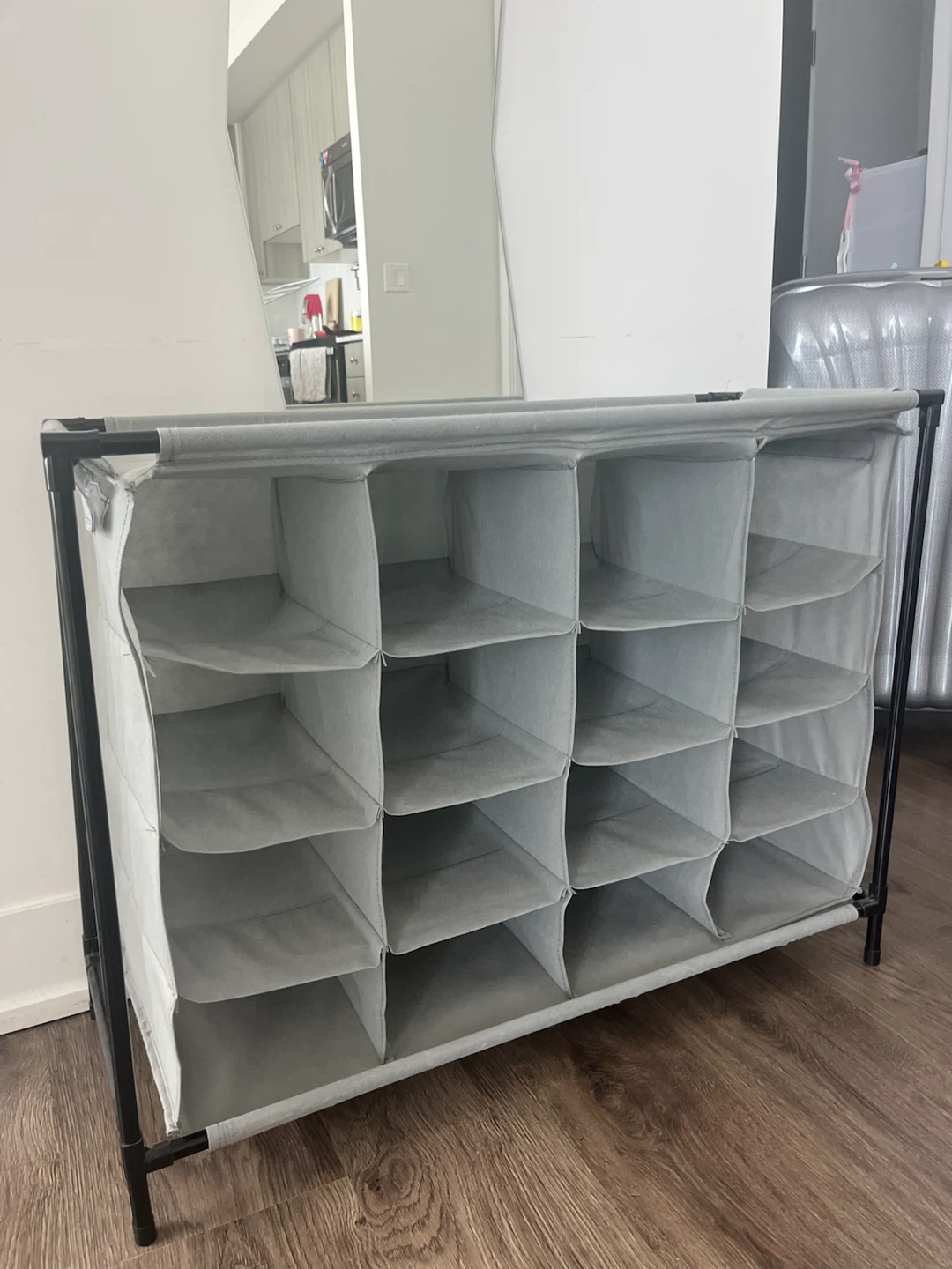 Grey 16-Pocket Fabric Shoe Rack Organizer - photo 5