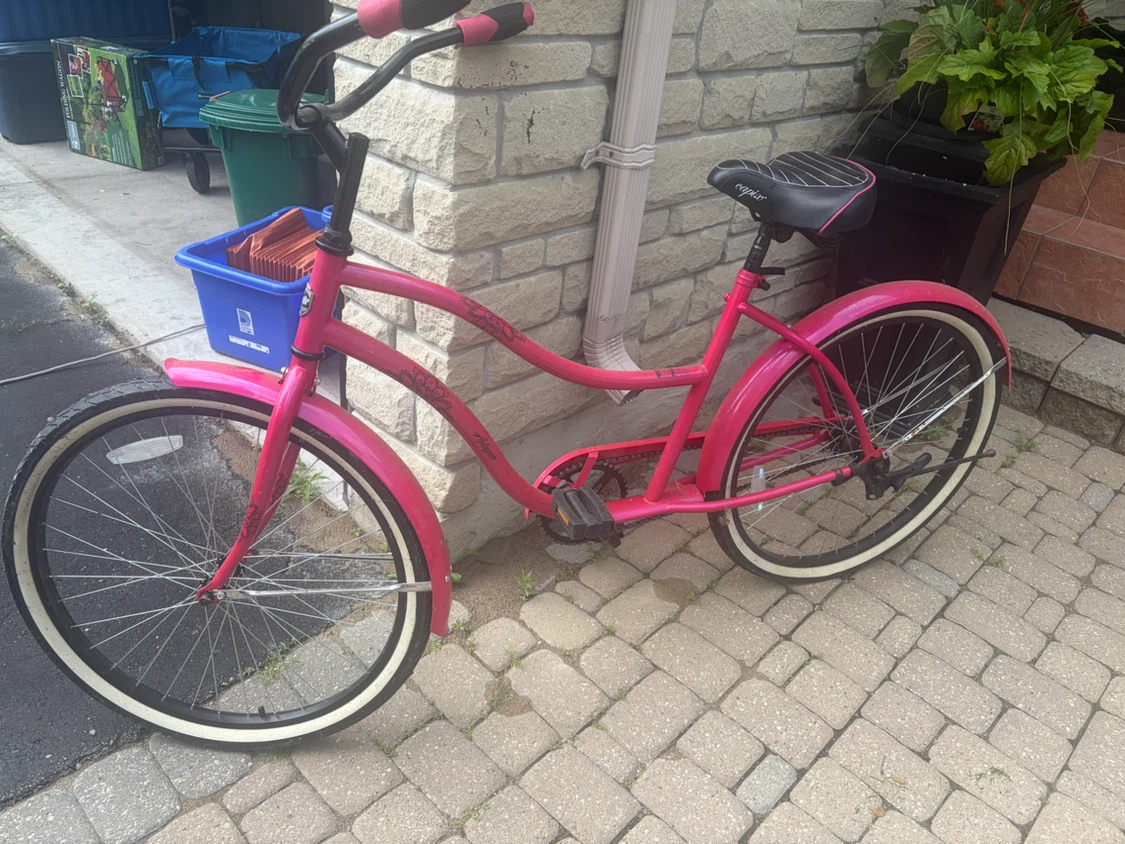 Pink Cruiser Bicycle with Basket