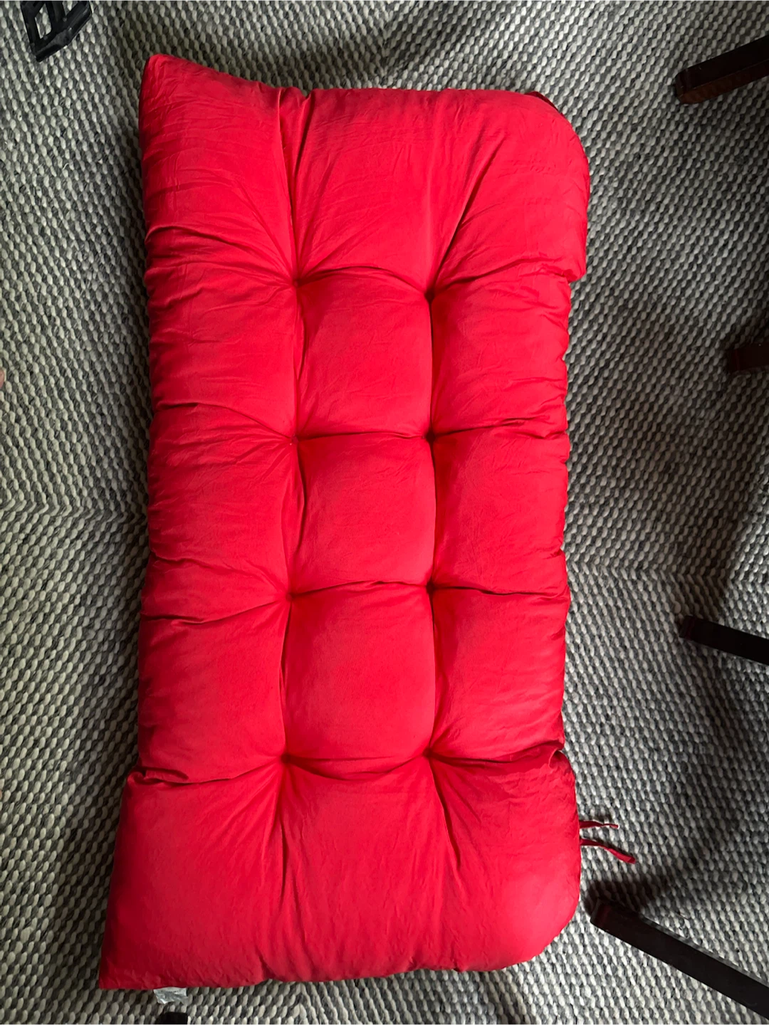 Red Tufted Bench Cushion