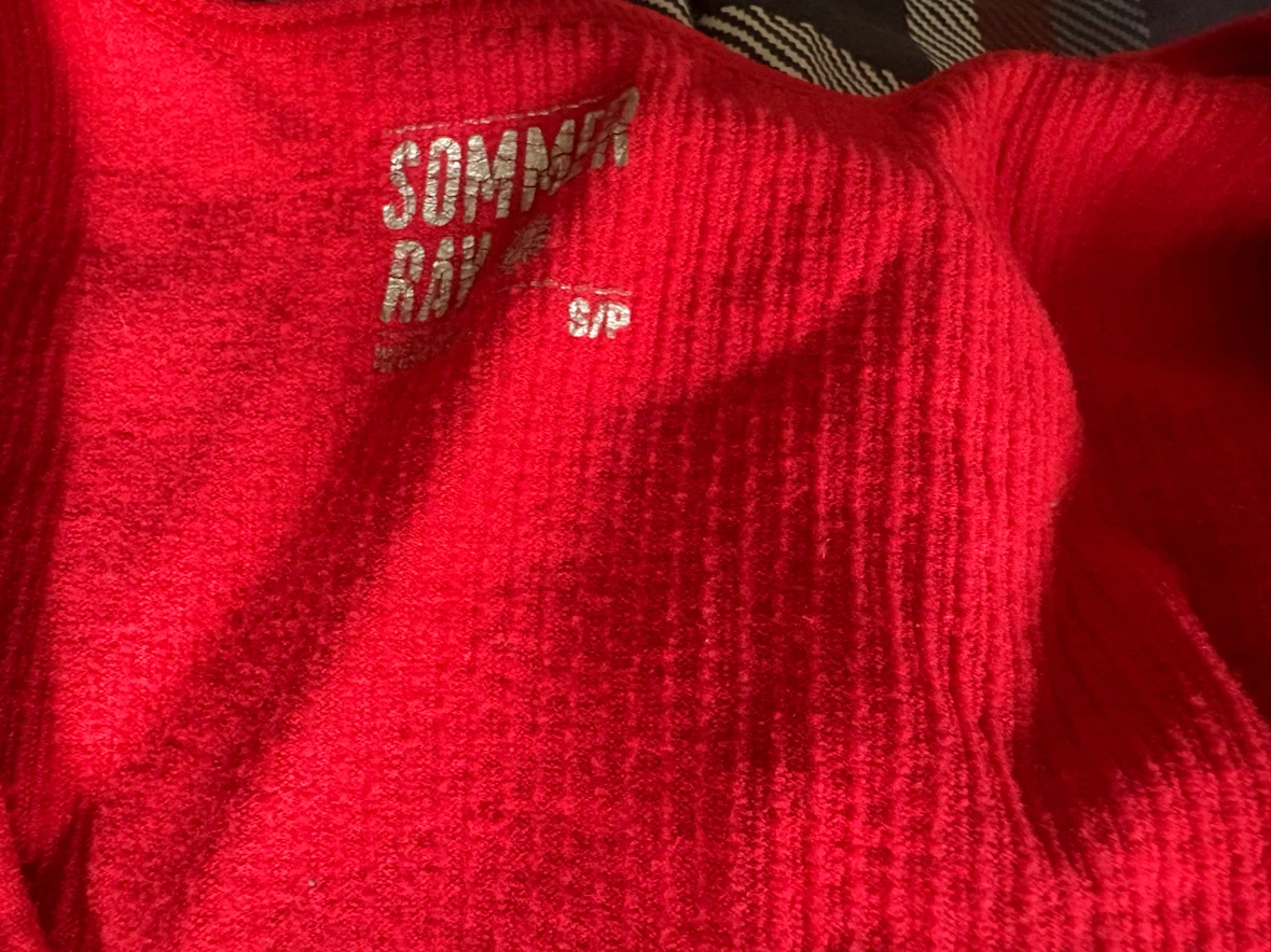 Red Long Sleeve Ribbed Top - photo 2