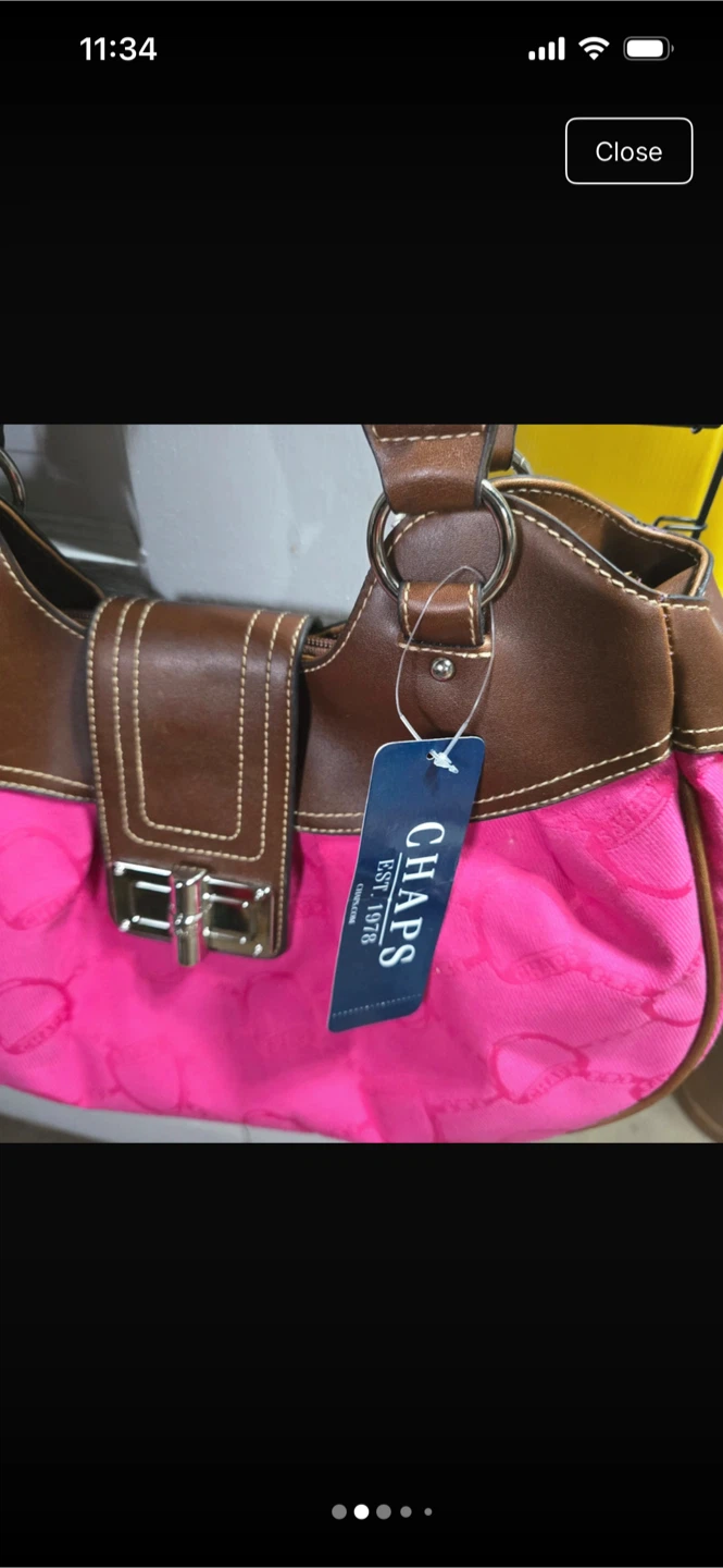 Chaps Pink & Brown Shoulder Bag
