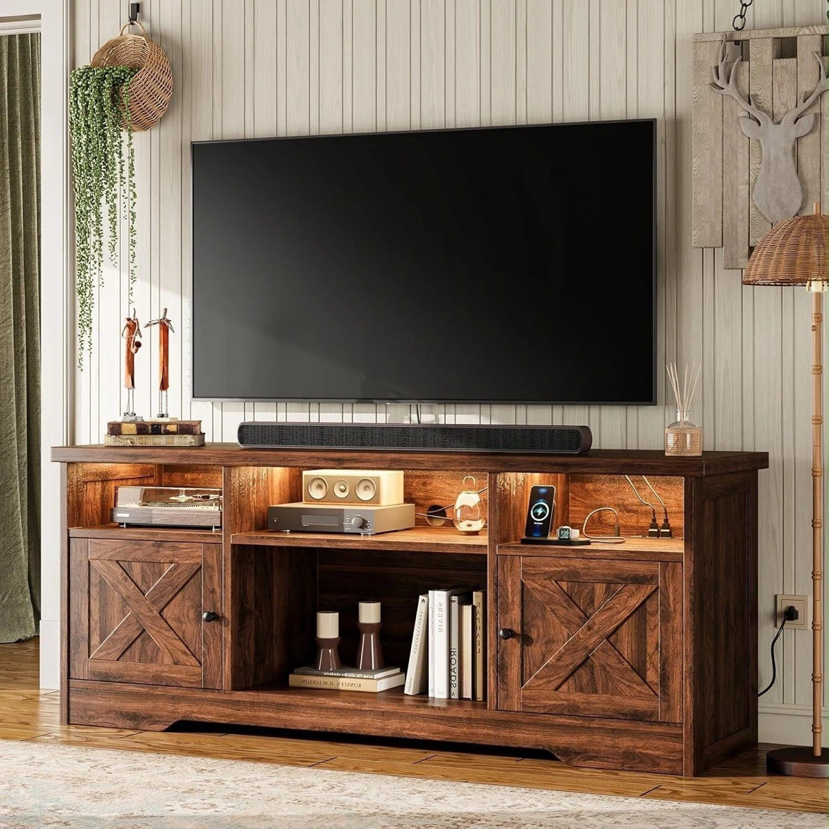 TV Stand with LED Lights - 59"