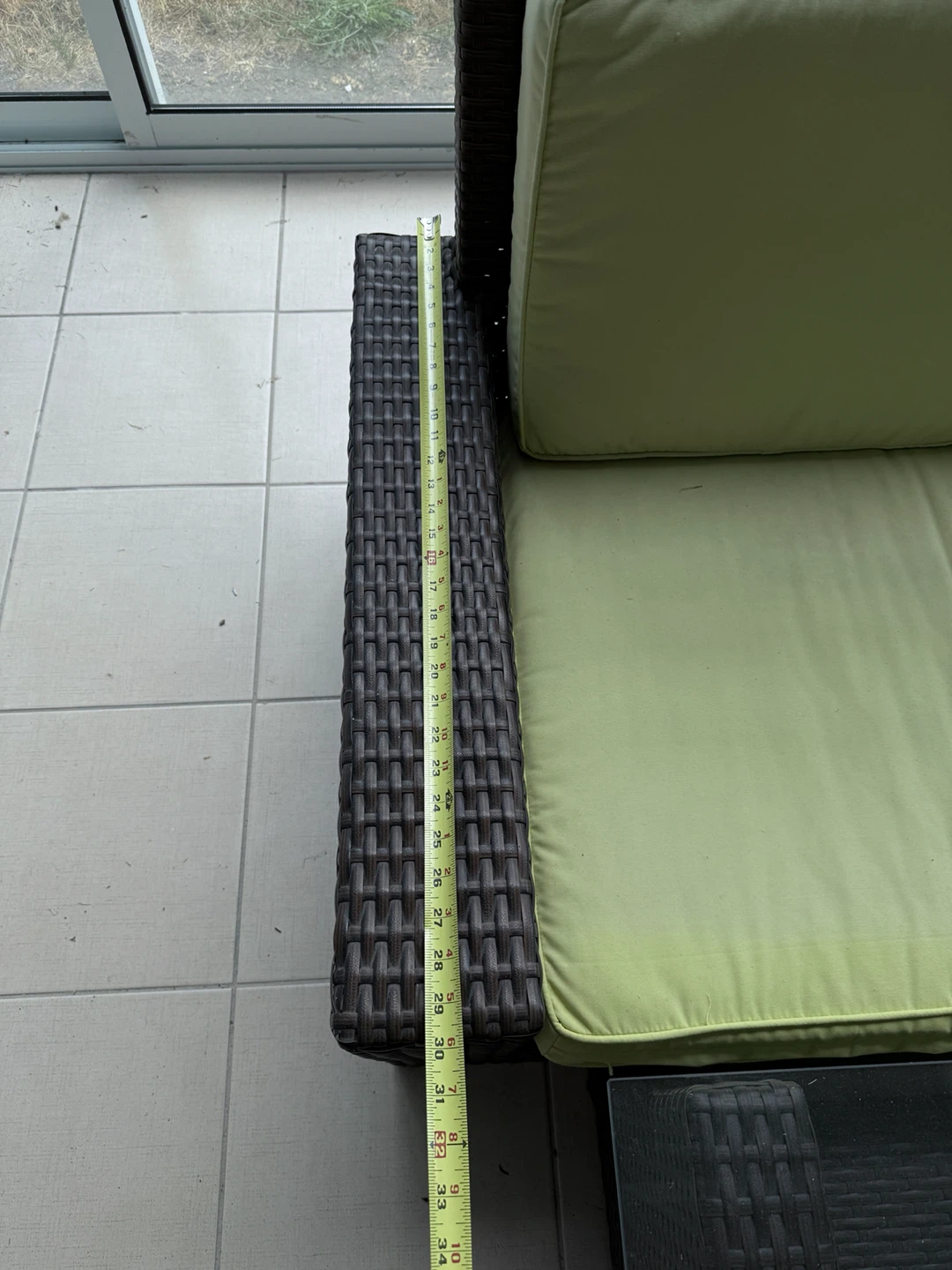 Wicker Outdoor Sofa with Light Green Cushions - photo 5