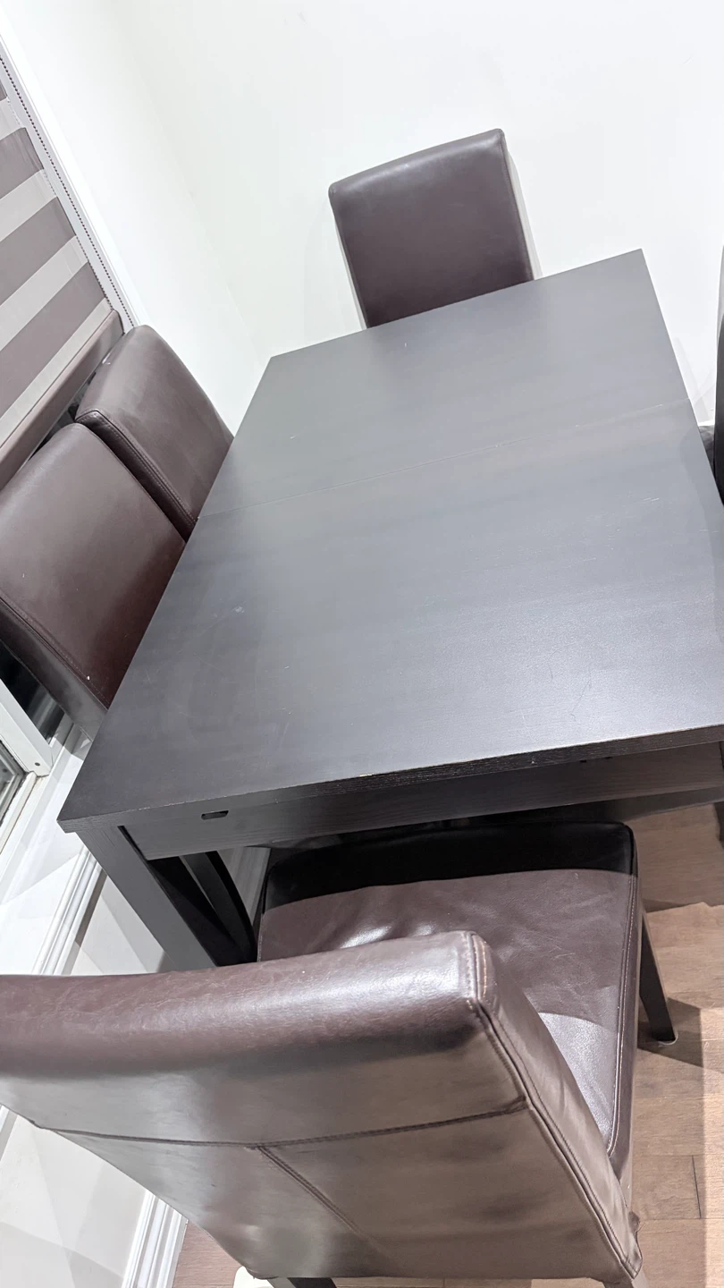 Dark Brown Dining Table and Chairs Set - photo 3