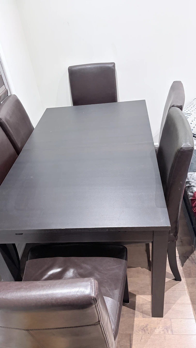 Dark Brown Dining Table and Chairs Set - photo 4