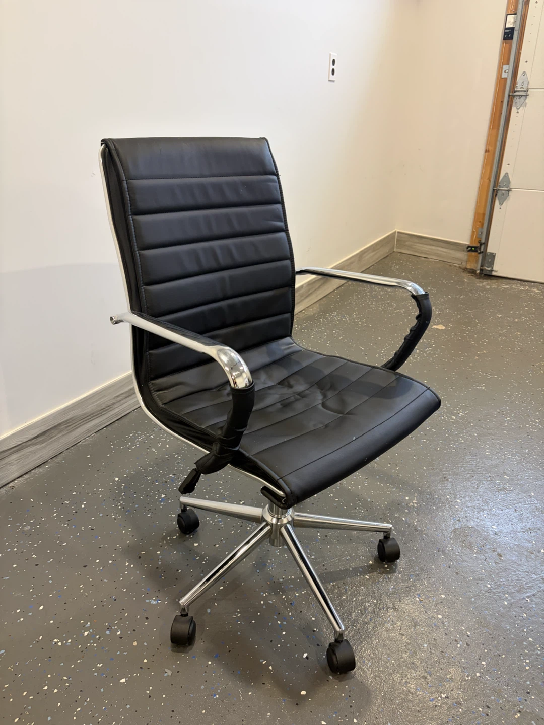 Black Faux Leather Office Chair