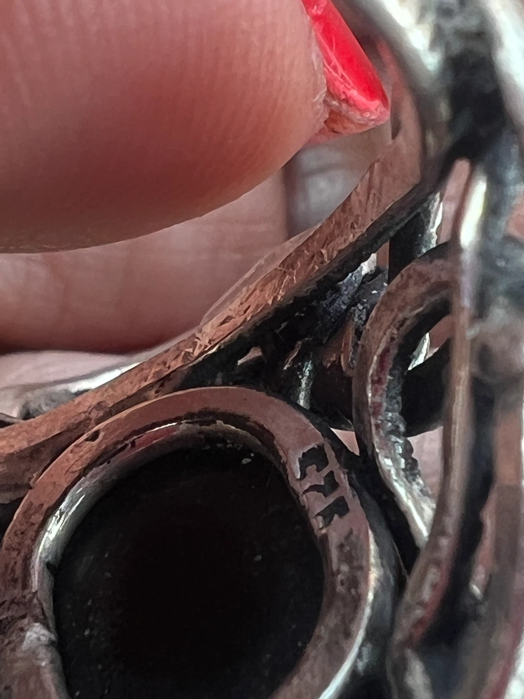 Sterling Silver Snake Ring with Black Stone - photo 2