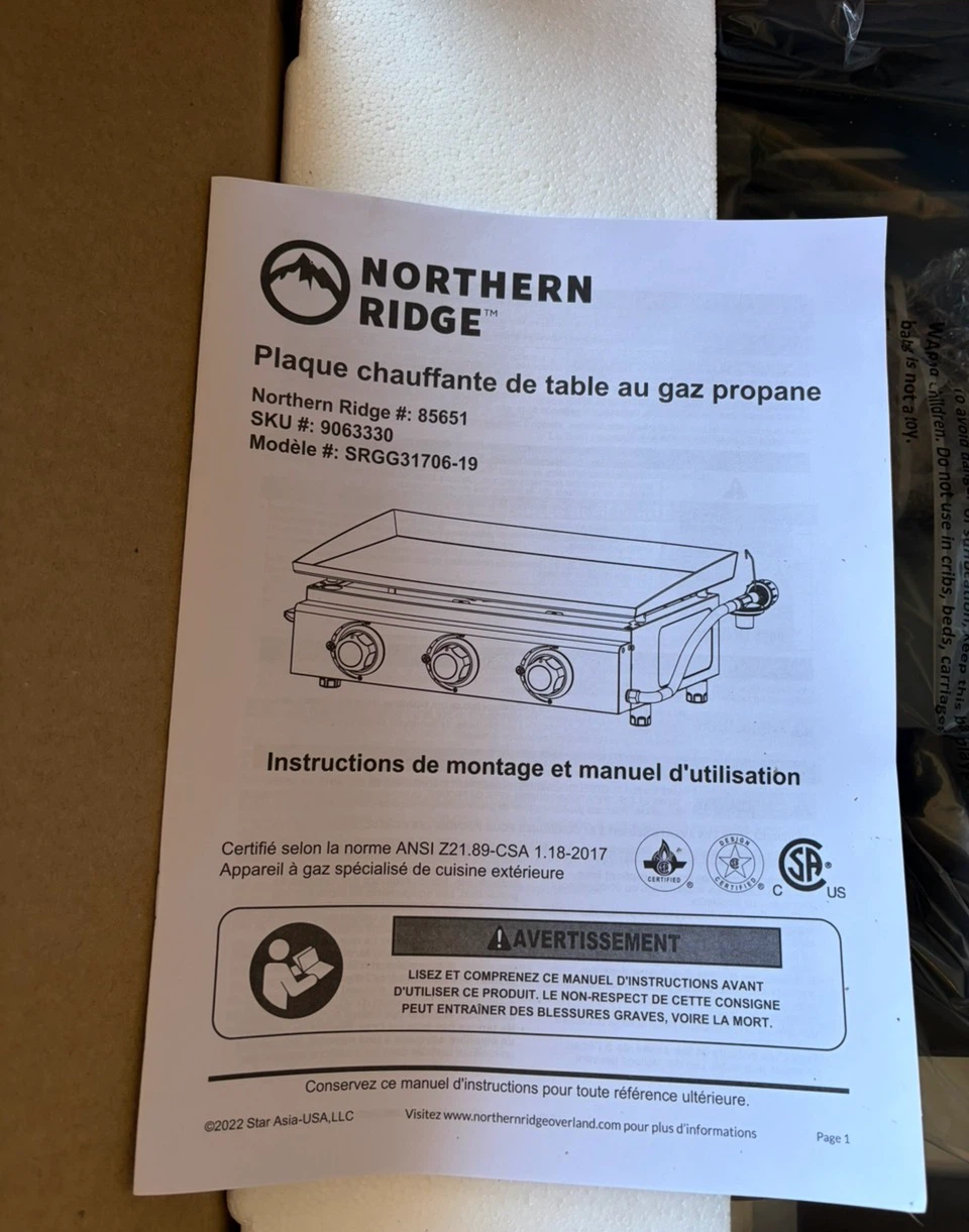 Northern Ridge Tabletop Propane Gas Griddle - photo 3