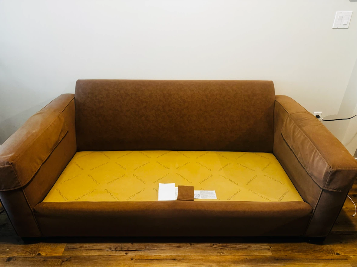 Ethan Allen Sofa - Brown Fabric - photo 3