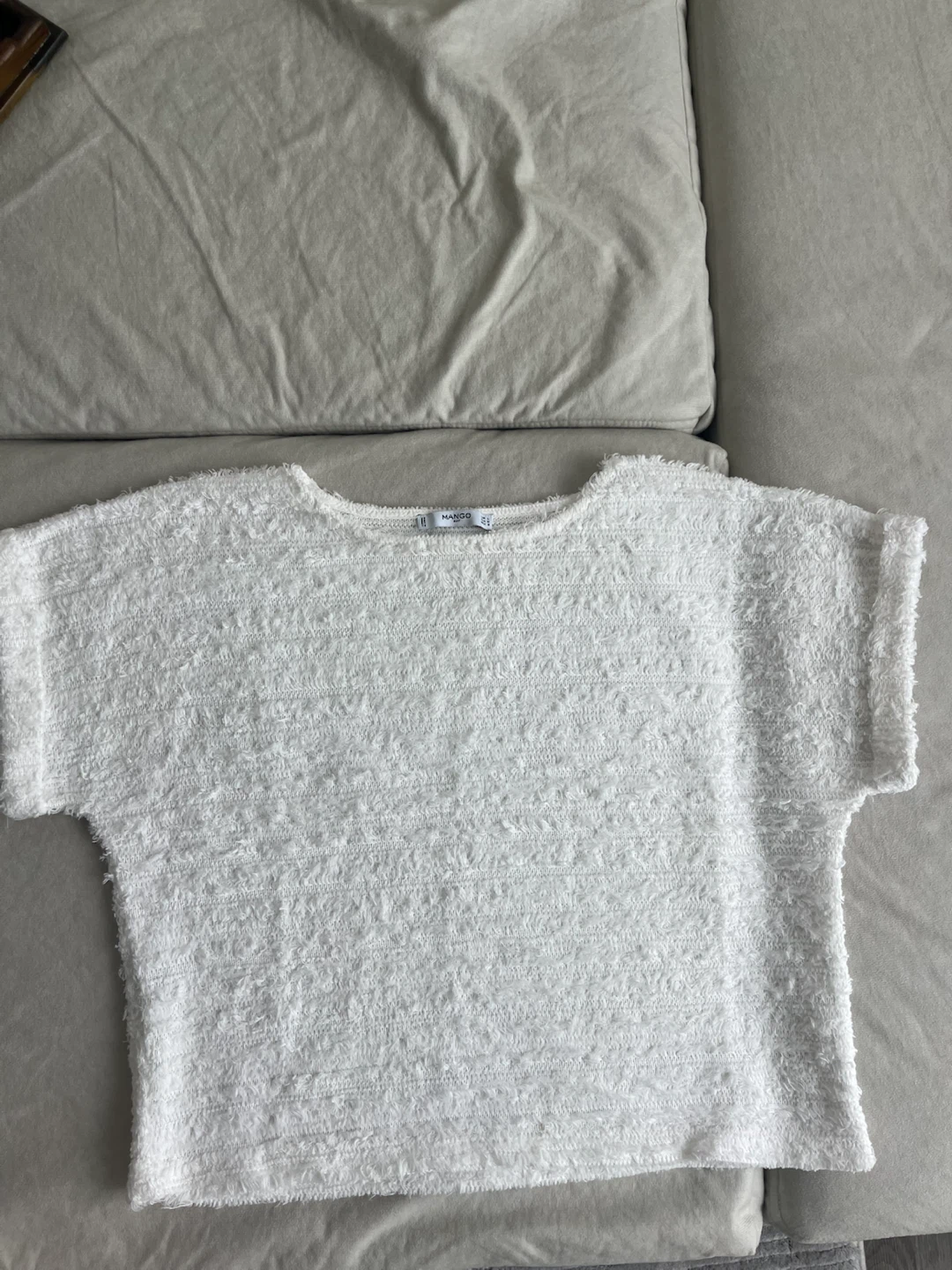 White Mango Suit Textured Knit Top - Size L - photo 3