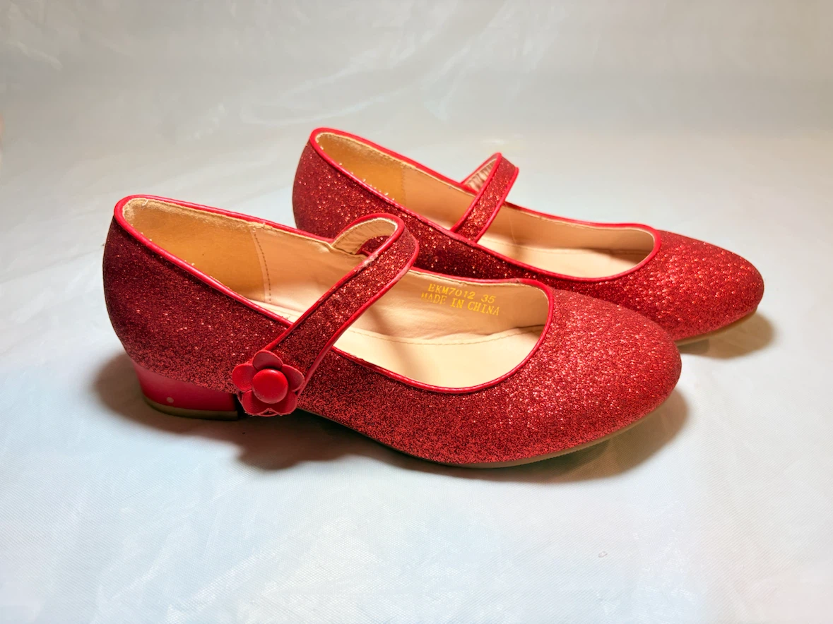 Girls' Red Glitter Mary Jane Shoes Size 35 - photo 2