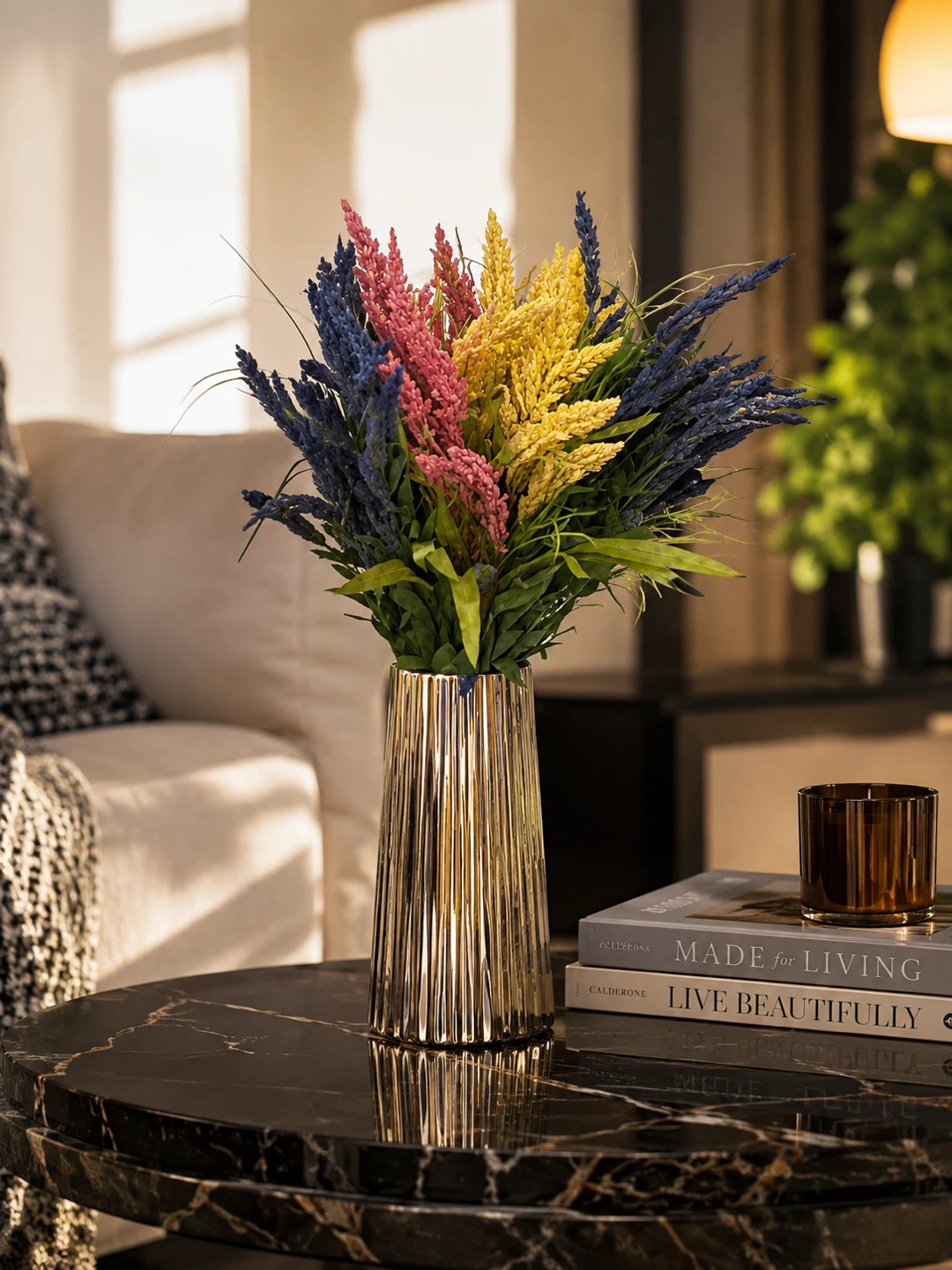 Decorative Vase with Faux Flowers