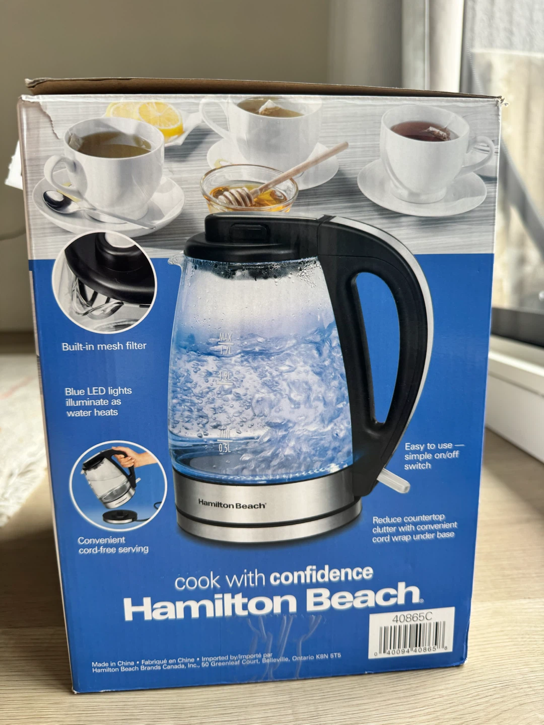 Hamilton Beach 1.7L Electric Glass Kettle