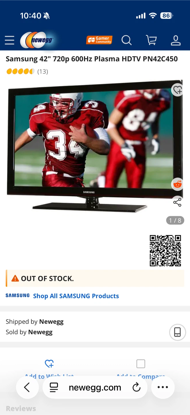 Samsung 42" 720p 600Hz Plasma HDTV PN42C450 - photo 2
