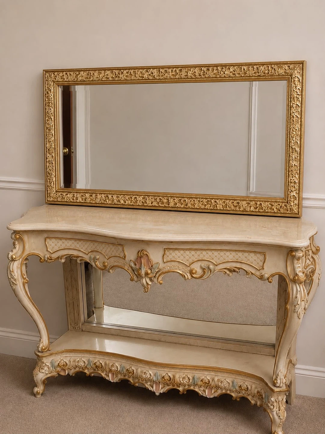 Ornate Console Table with Mirror