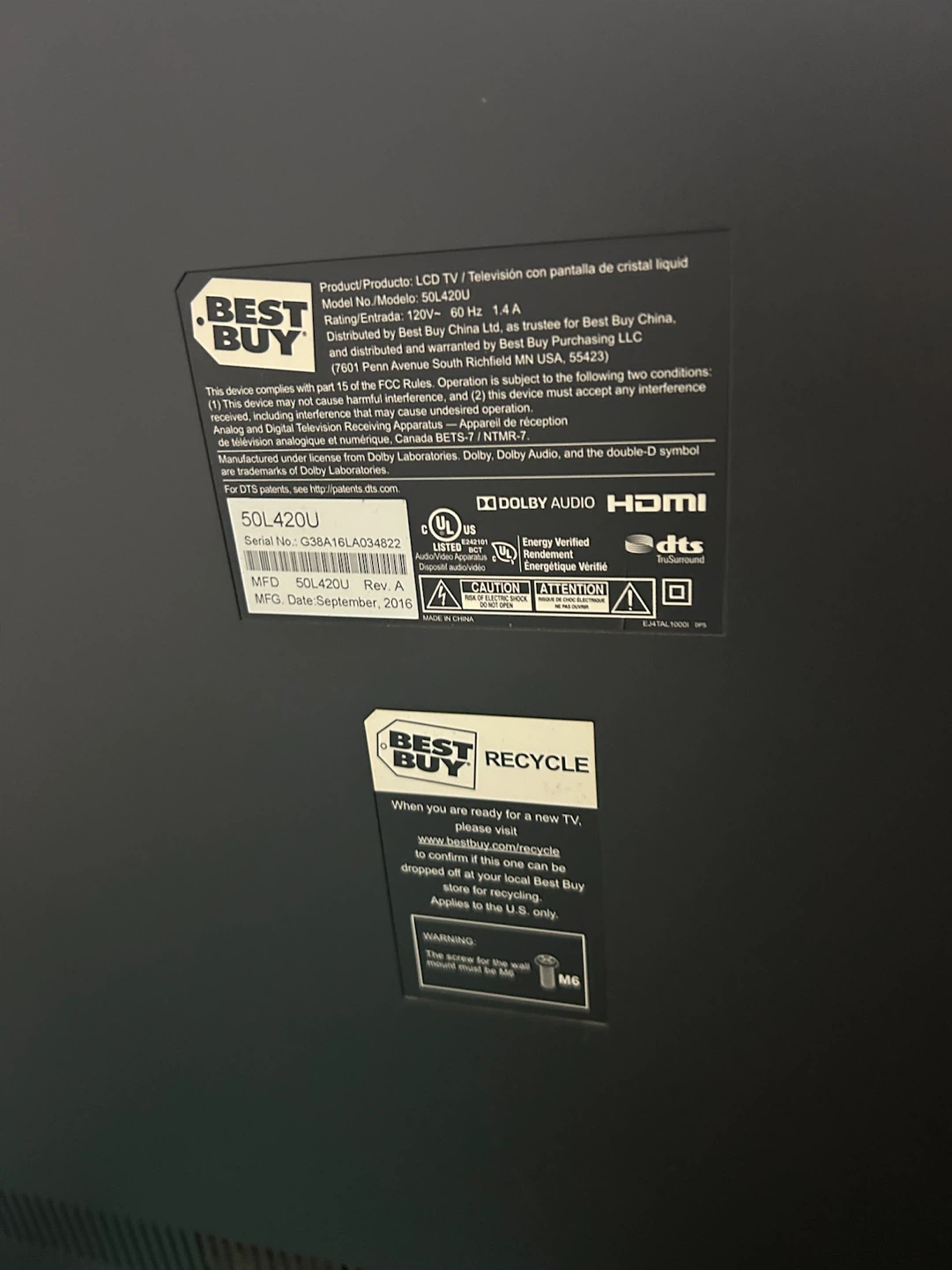 Best Buy 50L420U LCD TV/1080p