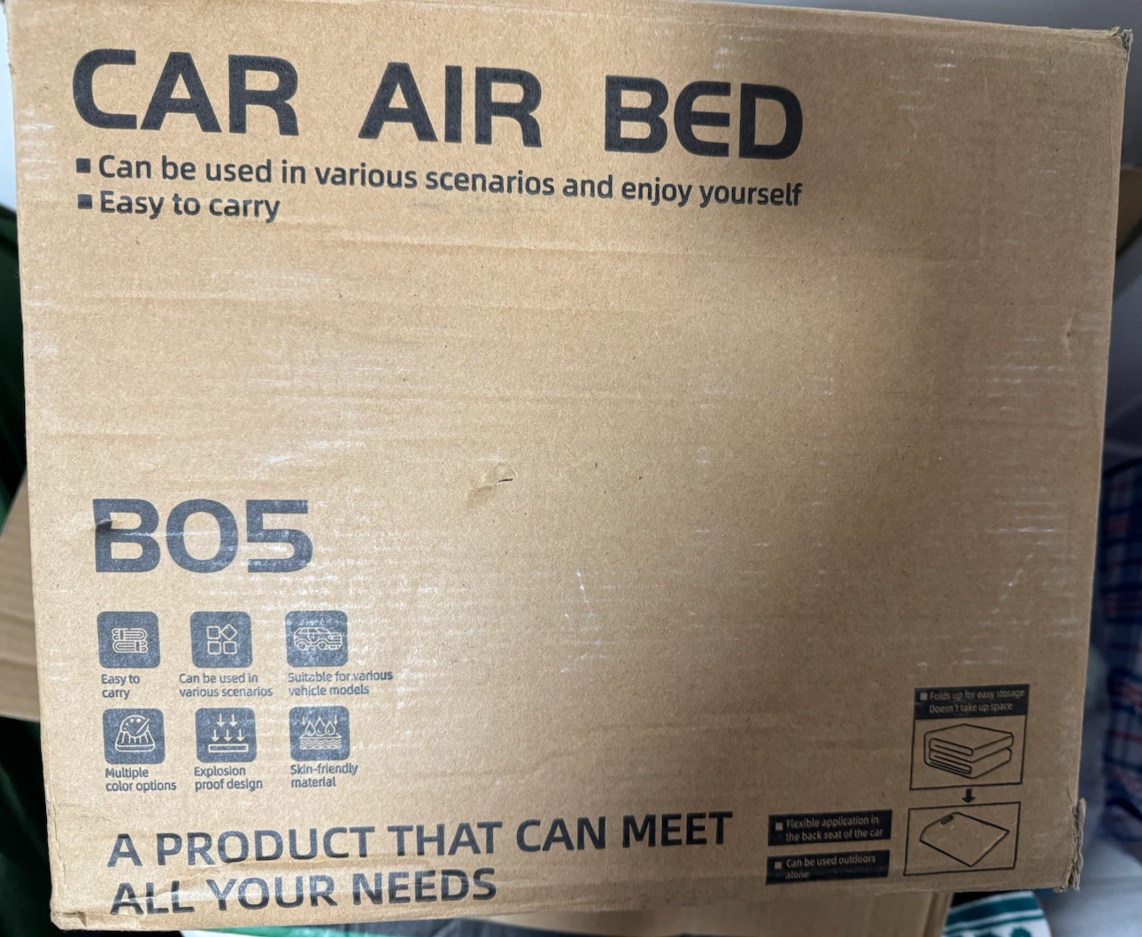 Car Air Bed BO5 - Gray, Crown Headboard Style