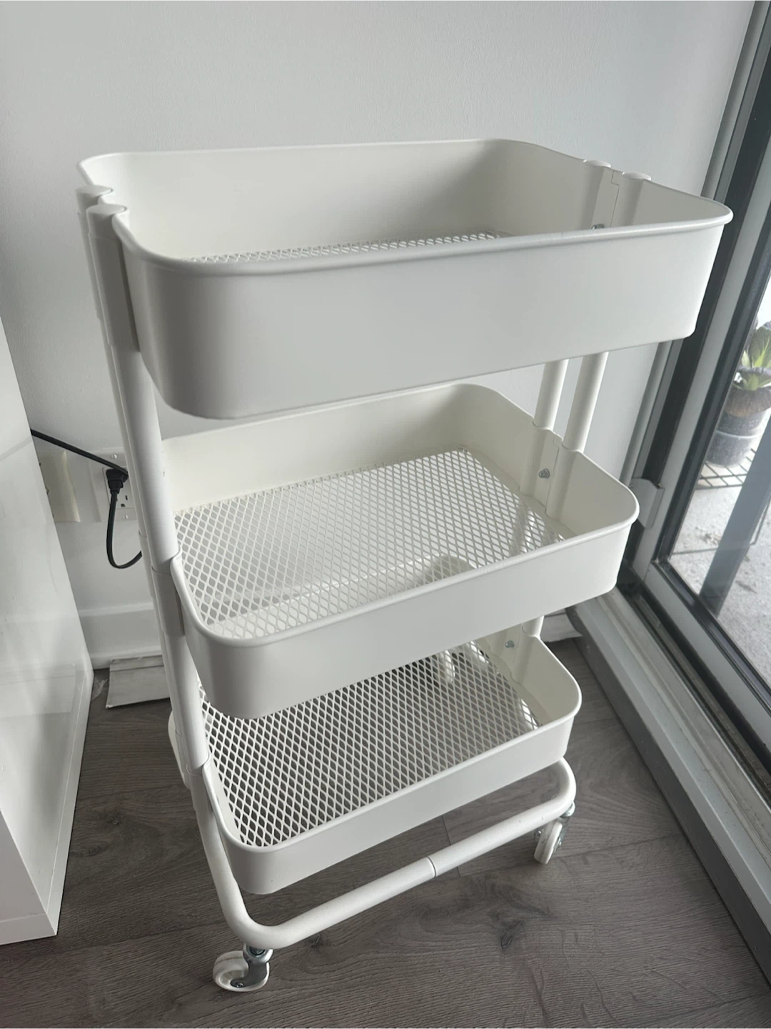Ikea Raskog White 3-Tier Rolling Cart