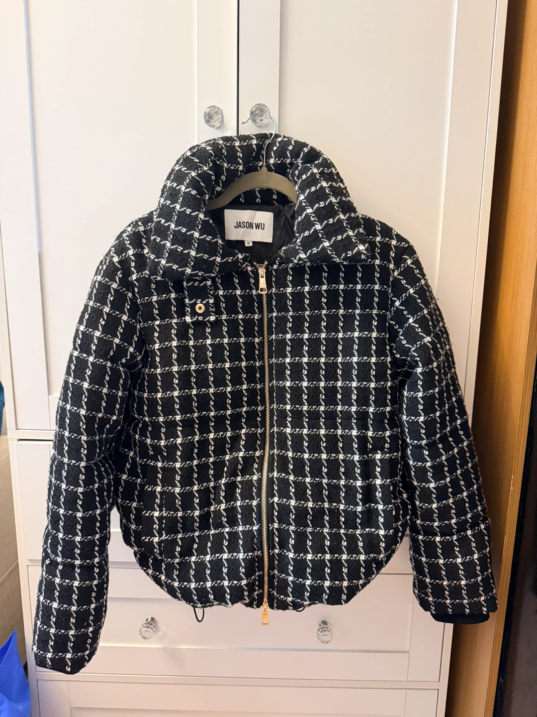 Black & White Tweed Puffer jacket