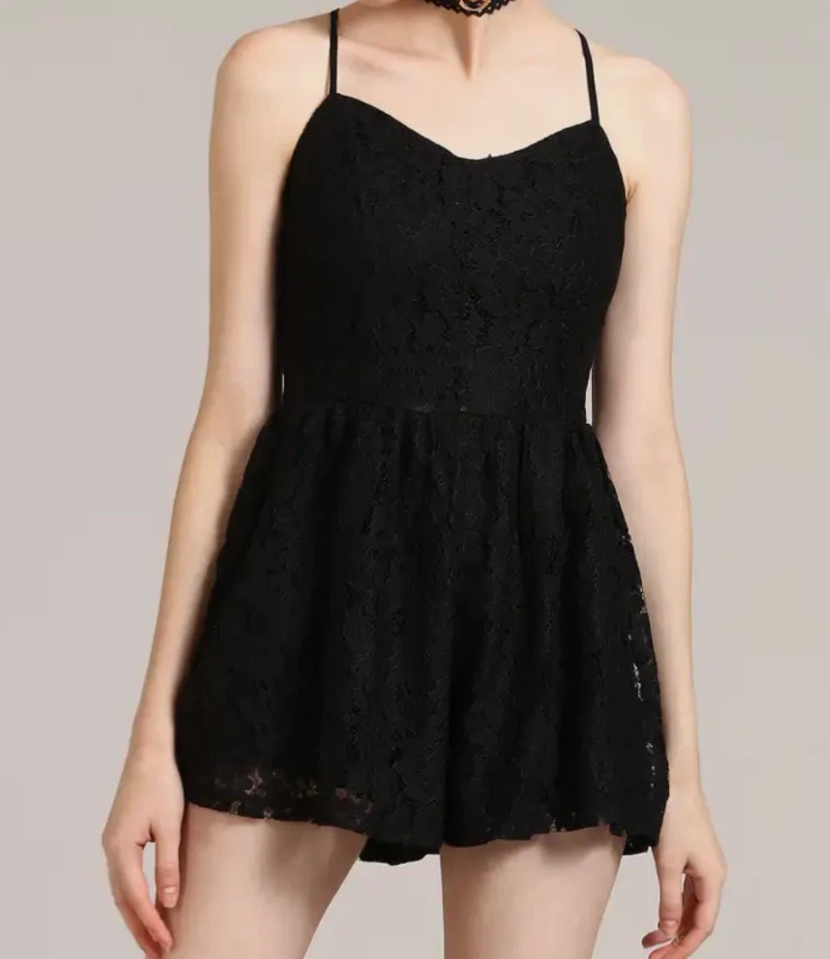 Black Lace Romper
