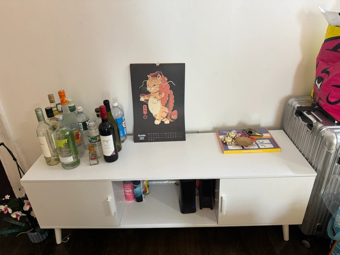 White TV Stand with Storage - photo 2