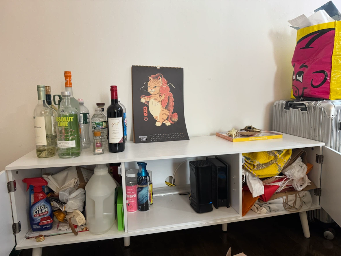 White TV Stand with Storage - photo 3